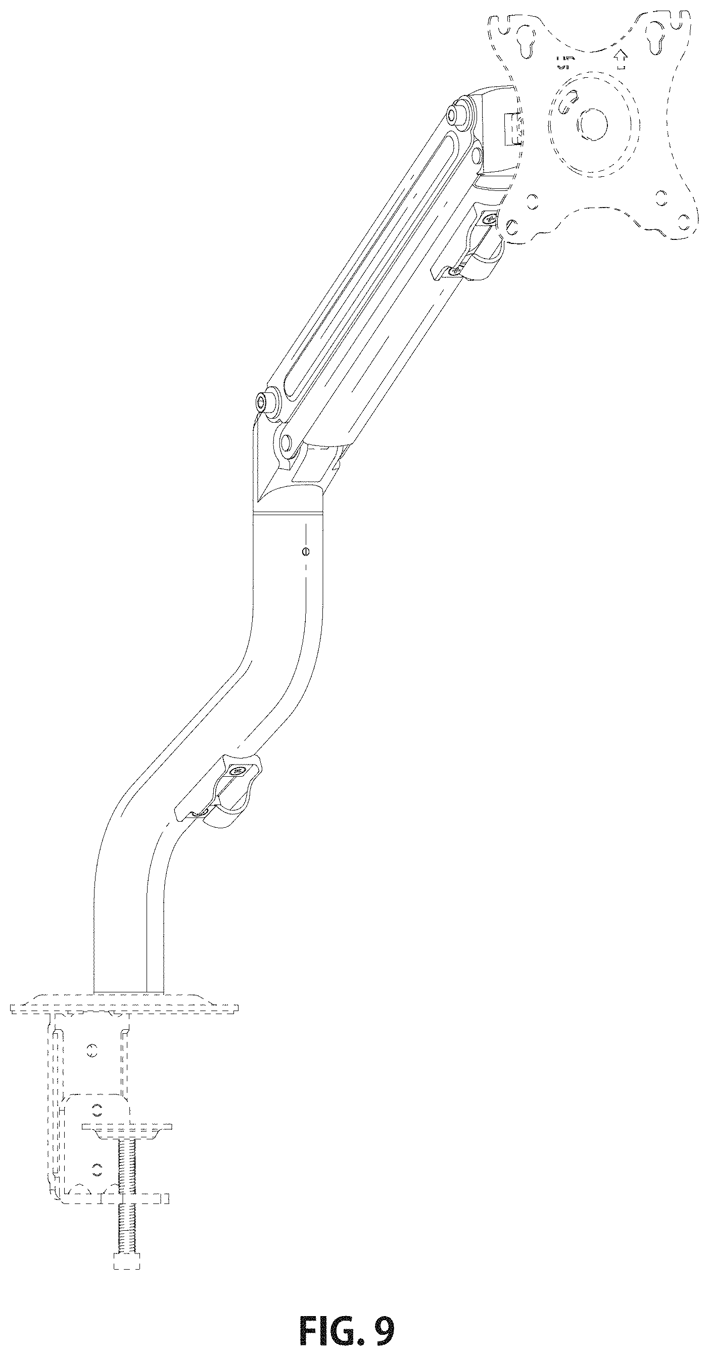 Patent USD1000451 Figure 9 – Monitor arm