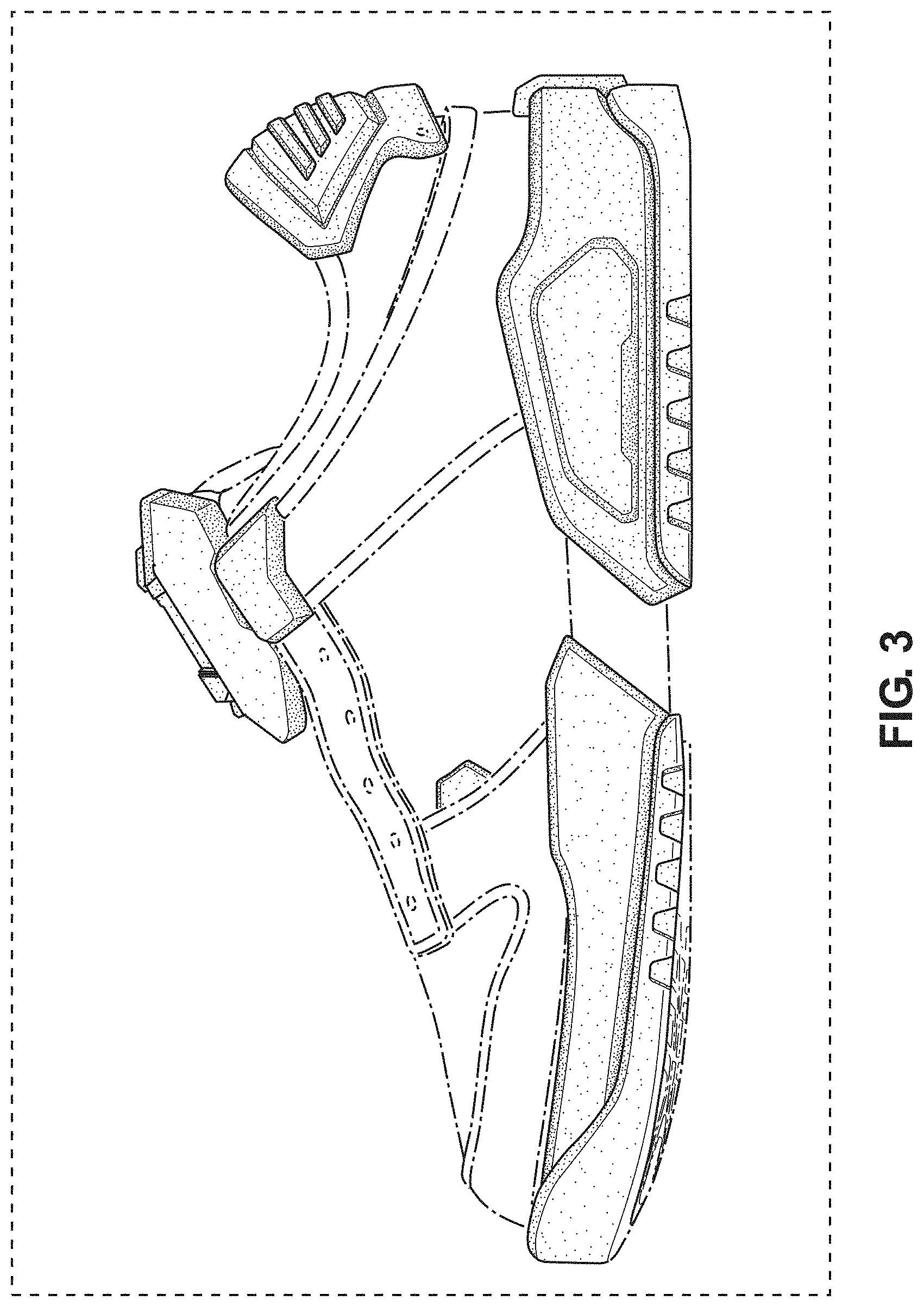 Patent USD1000478 Figure 3 – Display screen with virtual three-dimensional shoe or display system with virtual three-dimensional shoe