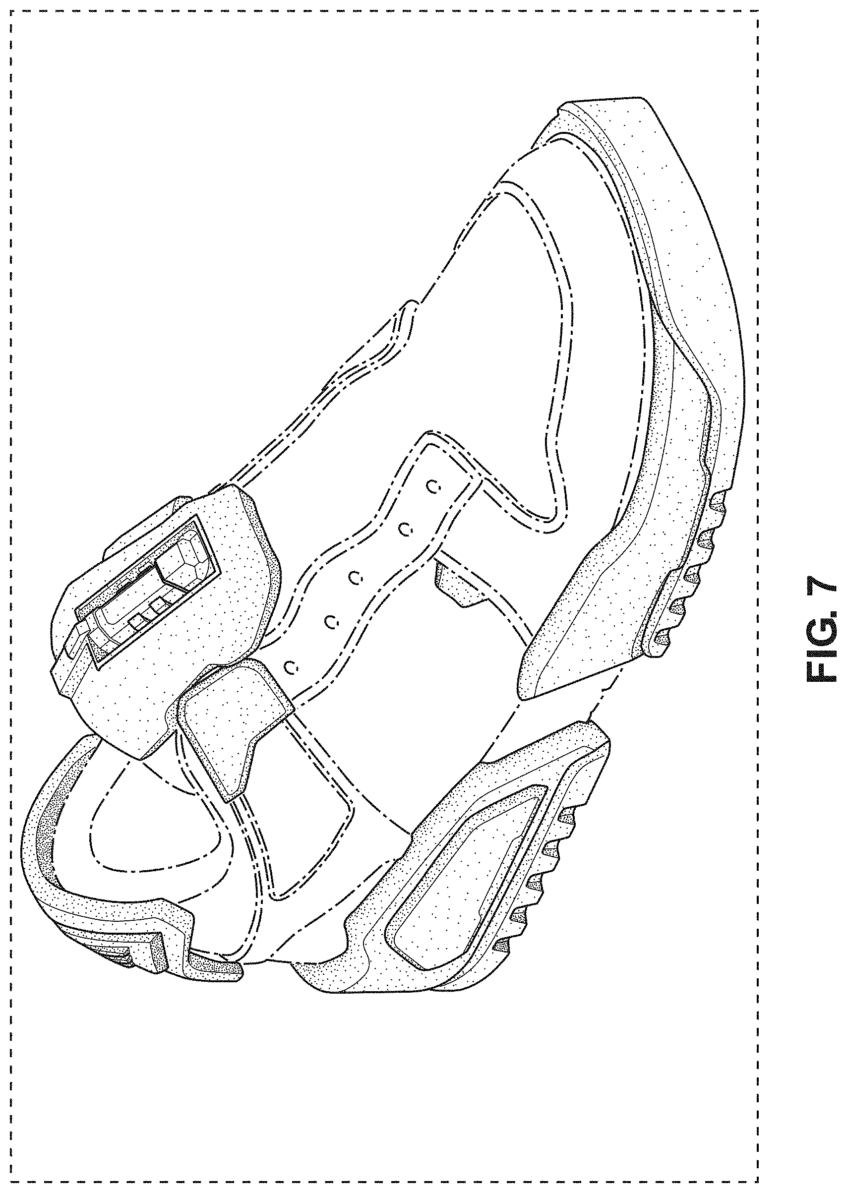 Patent USD1000478 Figure 7 – Display screen with virtual three-dimensional shoe or display system with virtual three-dimensional shoe