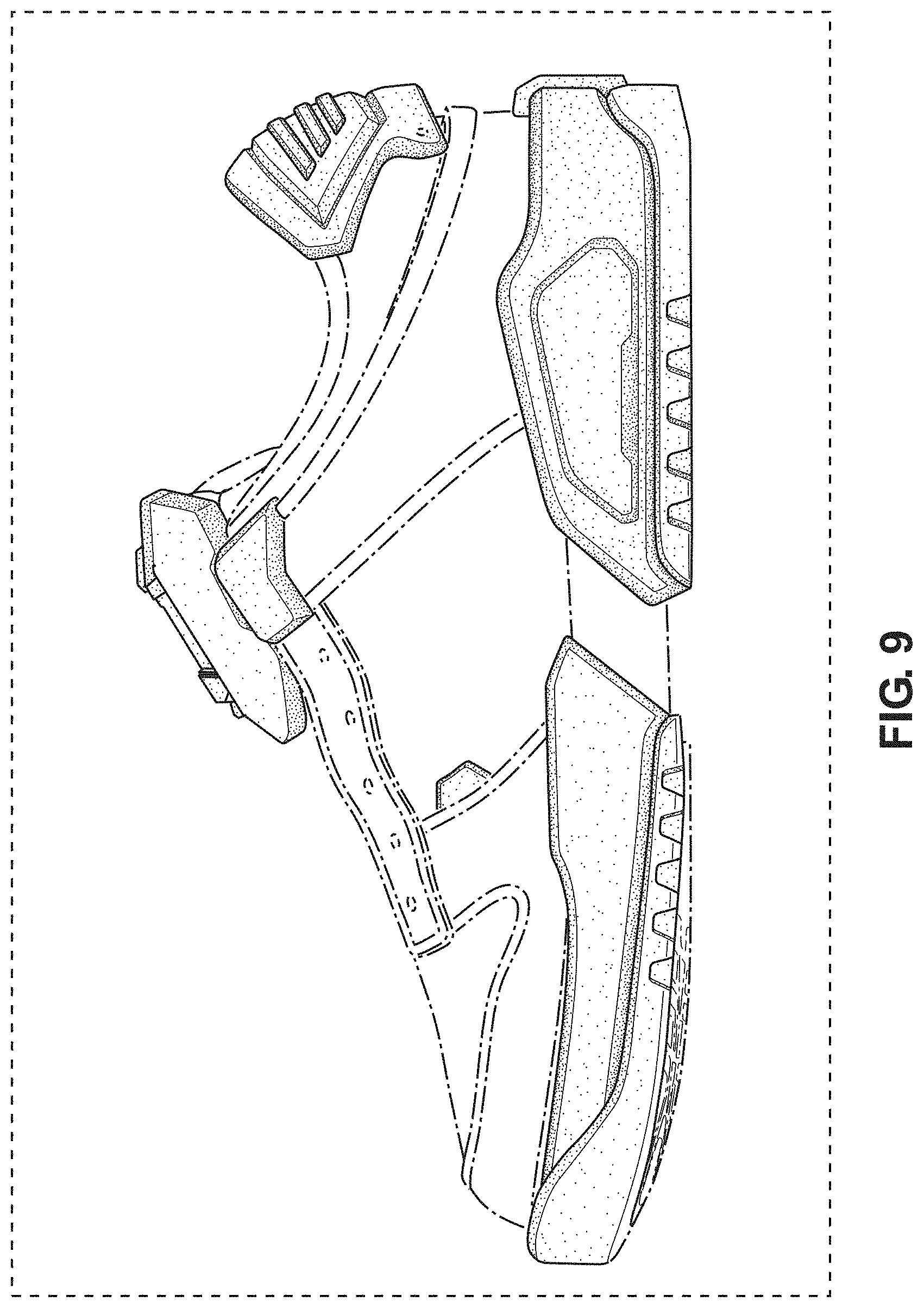 Patent USD1000478 Figure 9 – Display screen with virtual three-dimensional shoe or display system with virtual three-dimensional shoe