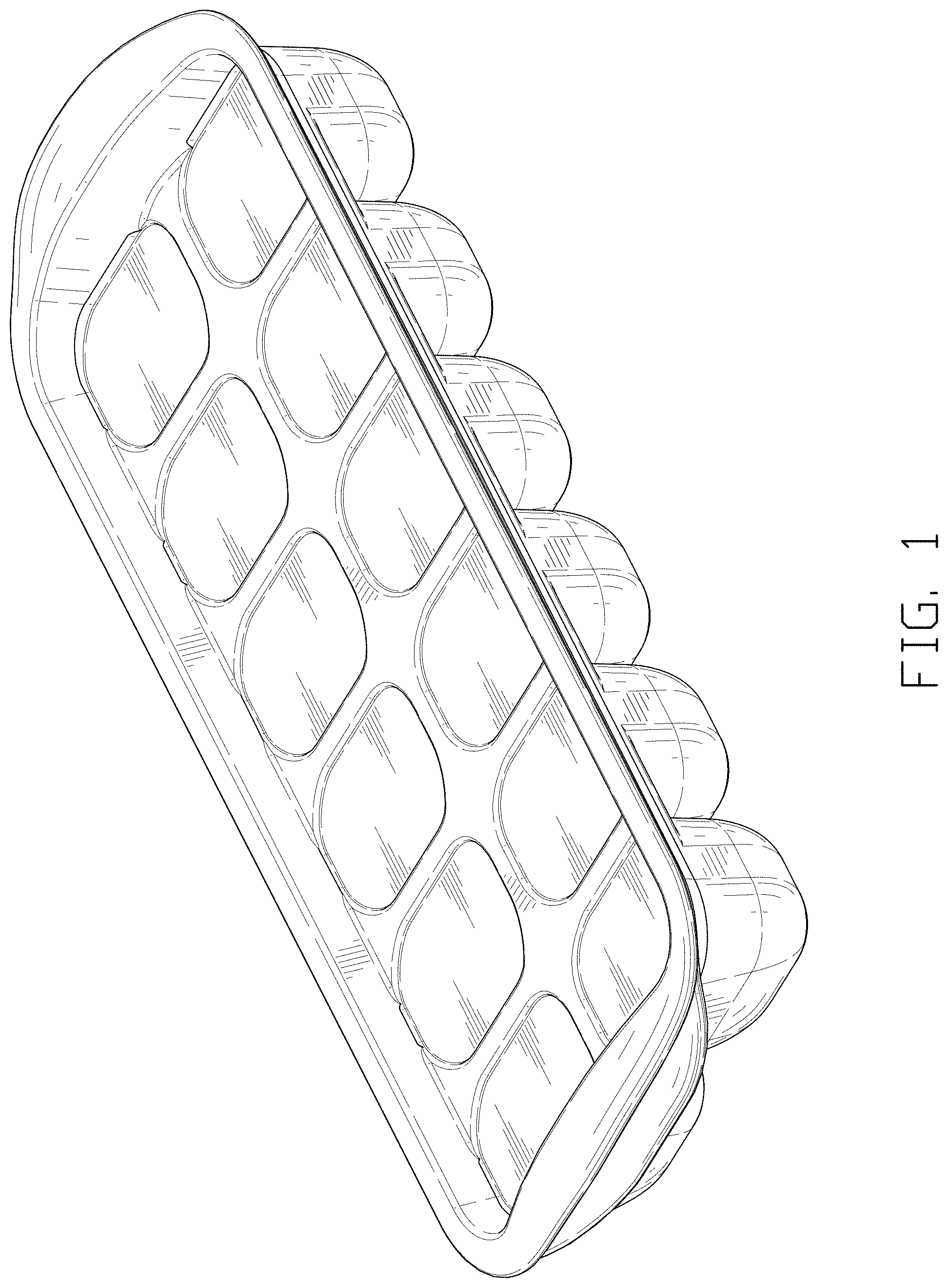 Patent USD1000490 Figure 1 – Ice cube tray