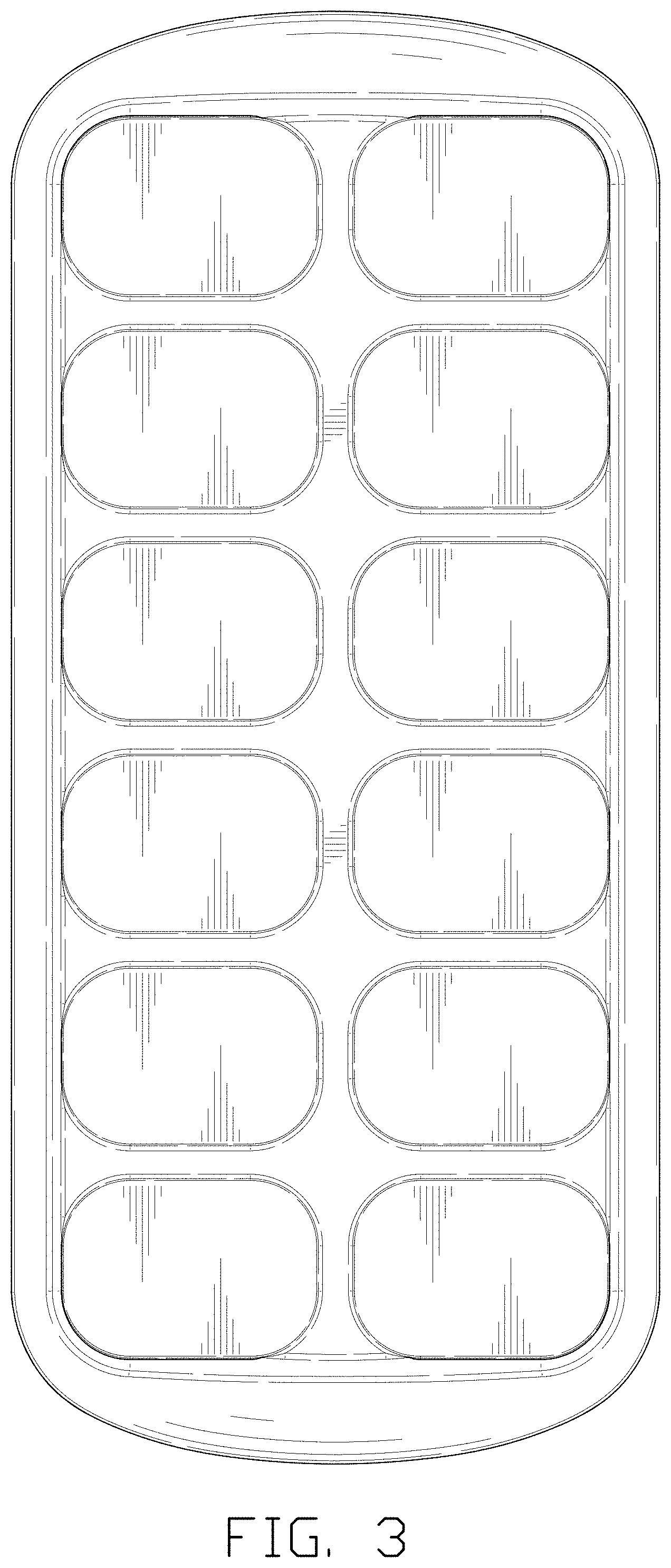 Patent USD1000490 Figure 3 – Ice cube tray