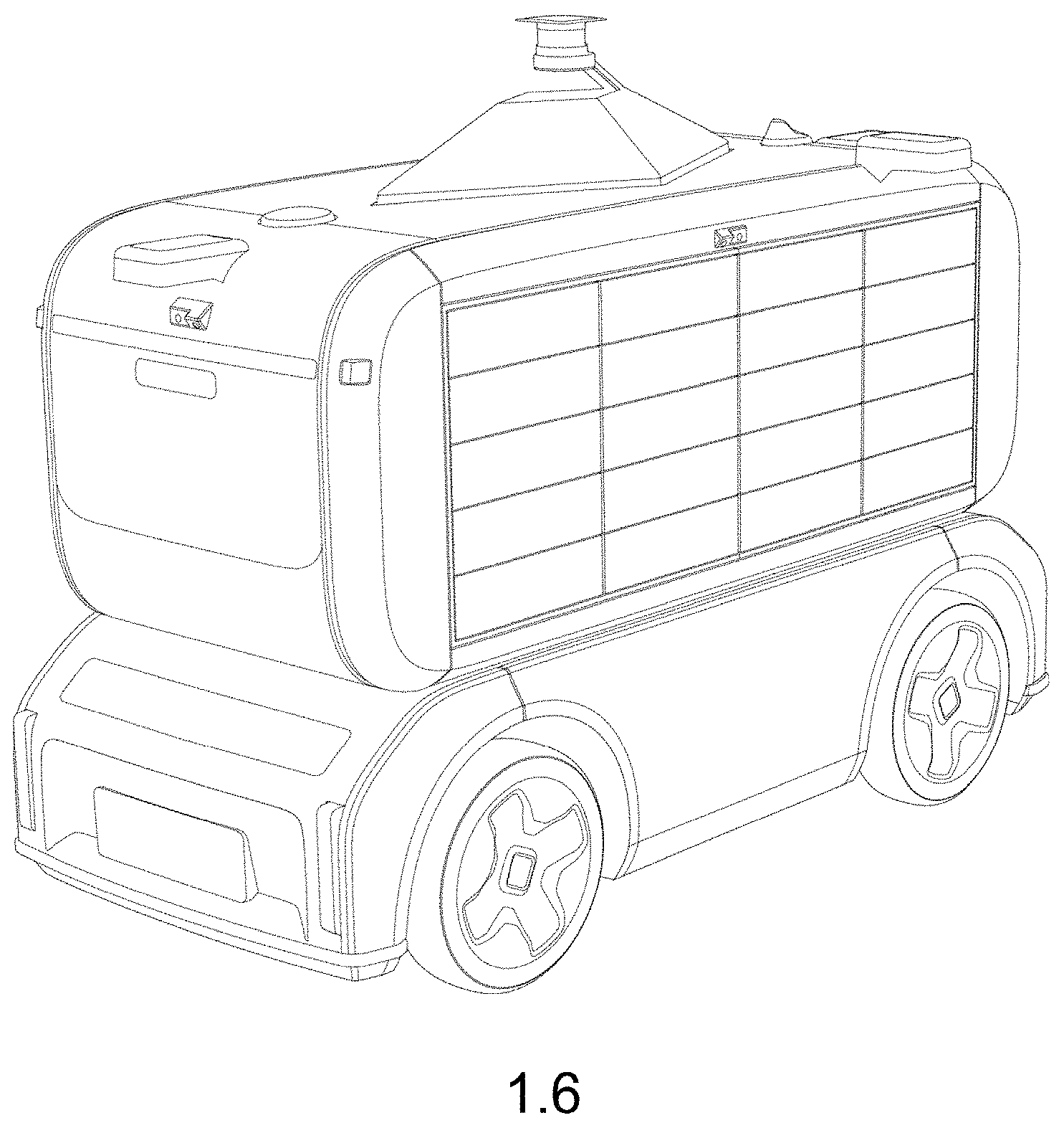 Patent USD1000495 Figure 4 – Distribution robot