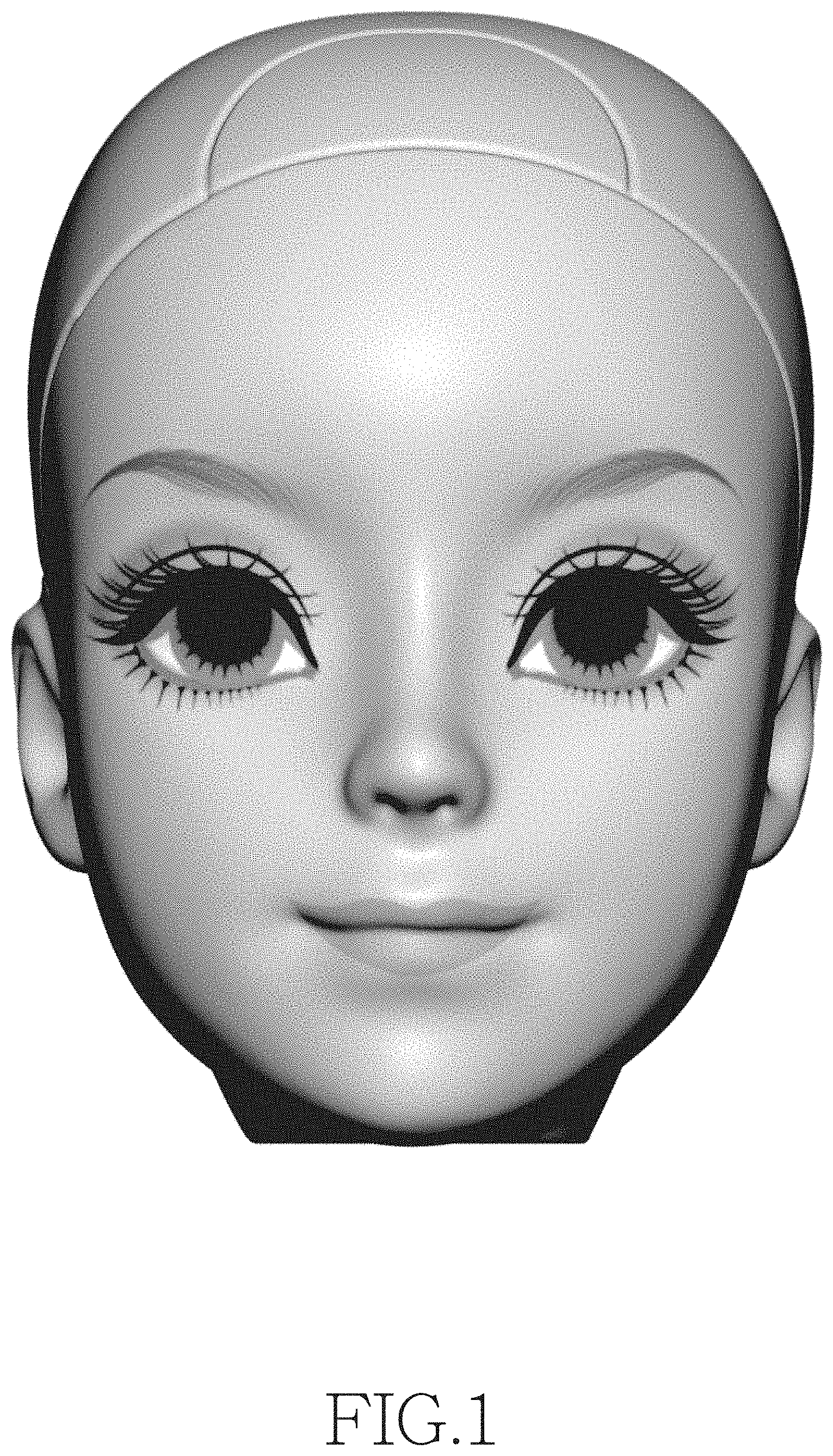 Patent USD1000547 Figure 1 – Doll head
