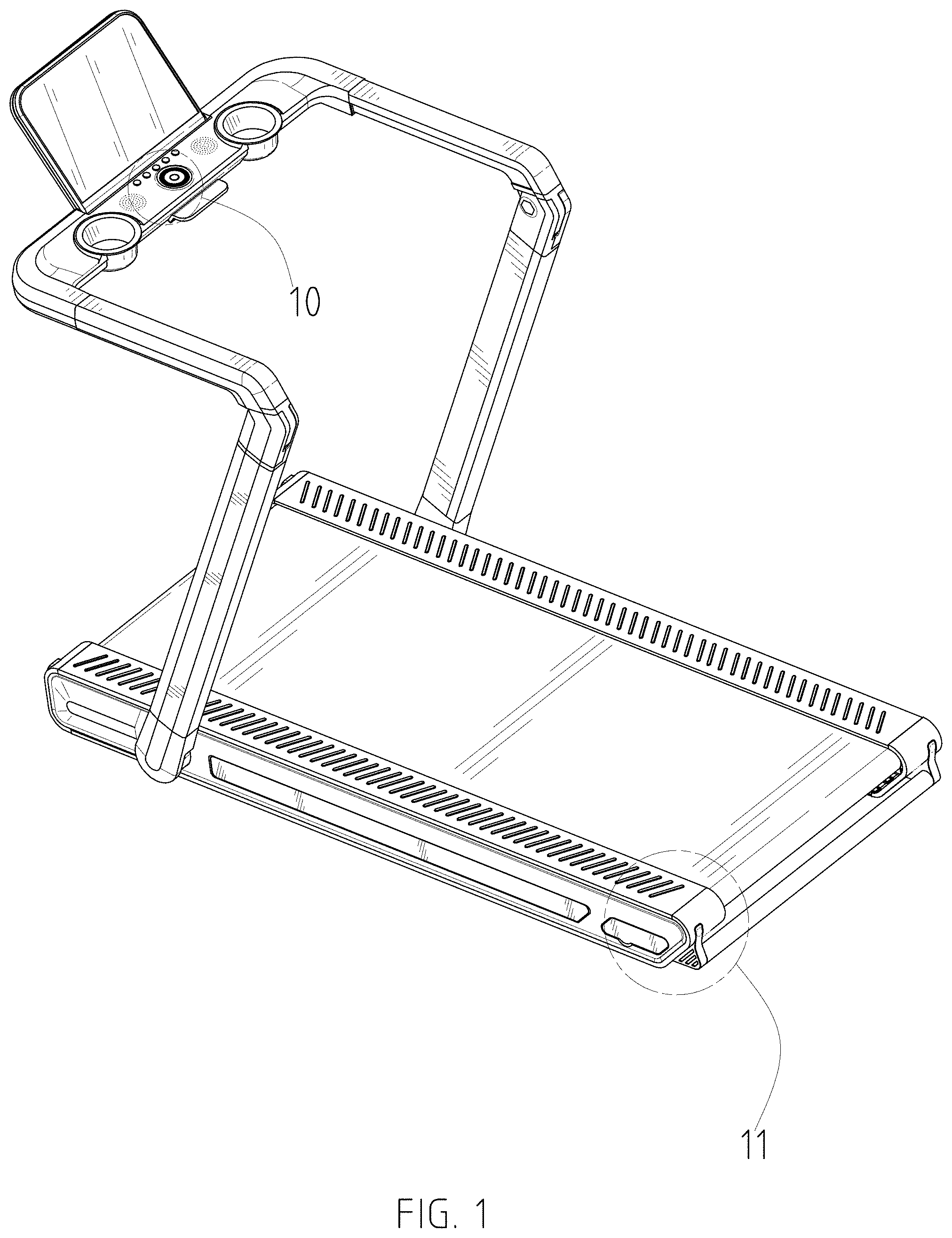 Patent USD1000548 Figure 1 – Treadmill
