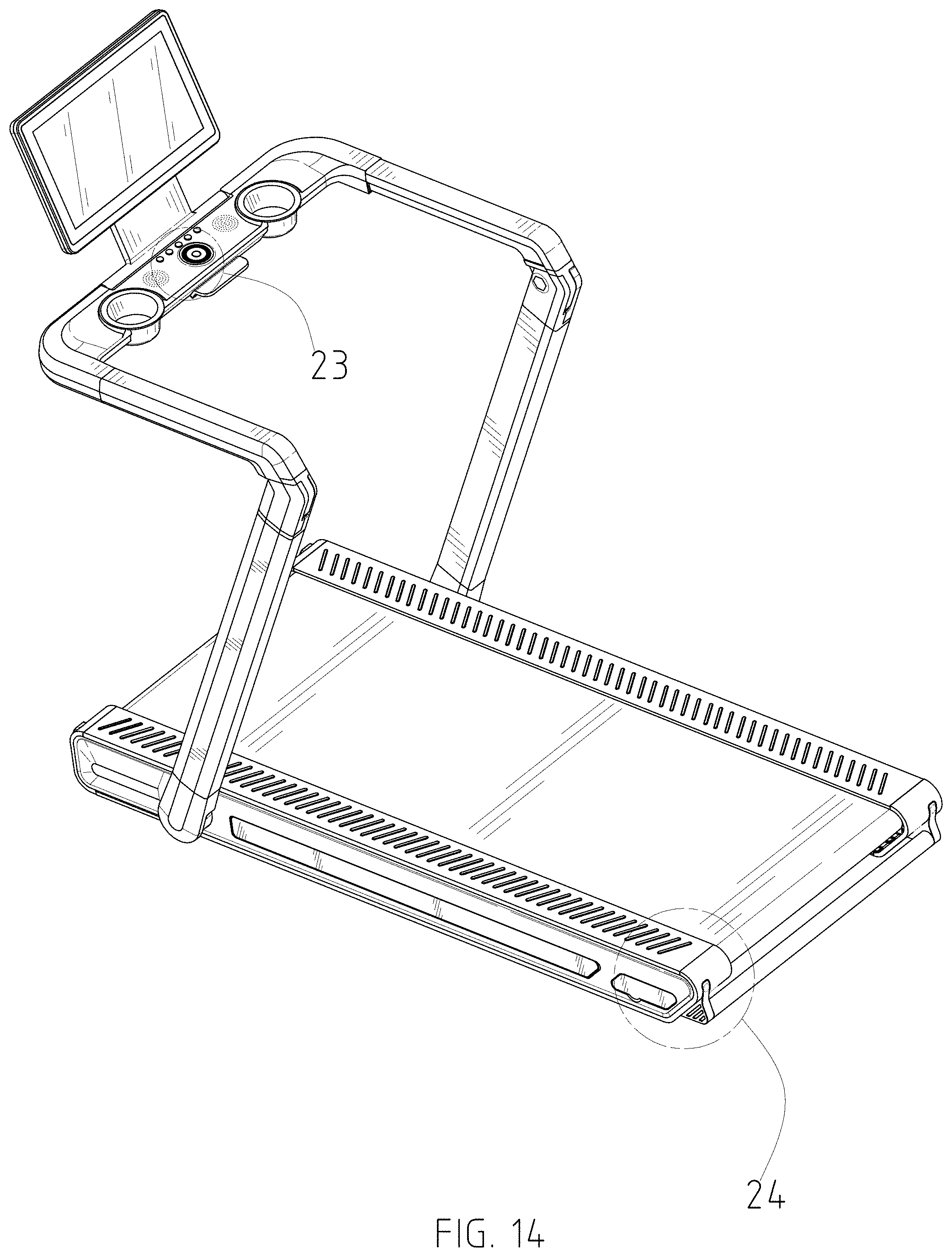 Patent USD1000548 Figure 14 – Treadmill