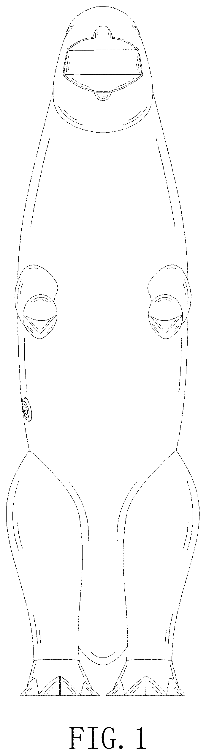Patent USD1000557 Figure 1 – Inflatable dinosaur