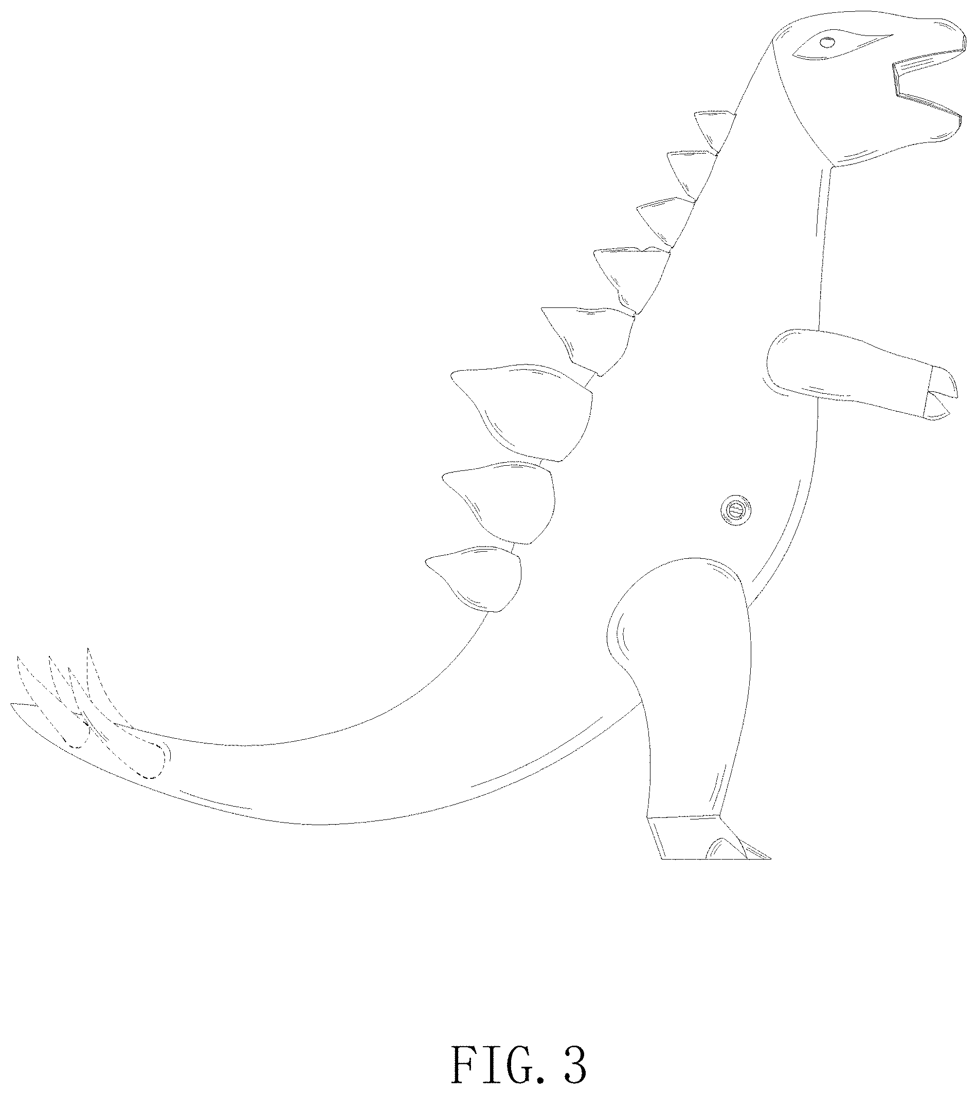 Patent USD1000557 Figure 3 – Inflatable dinosaur