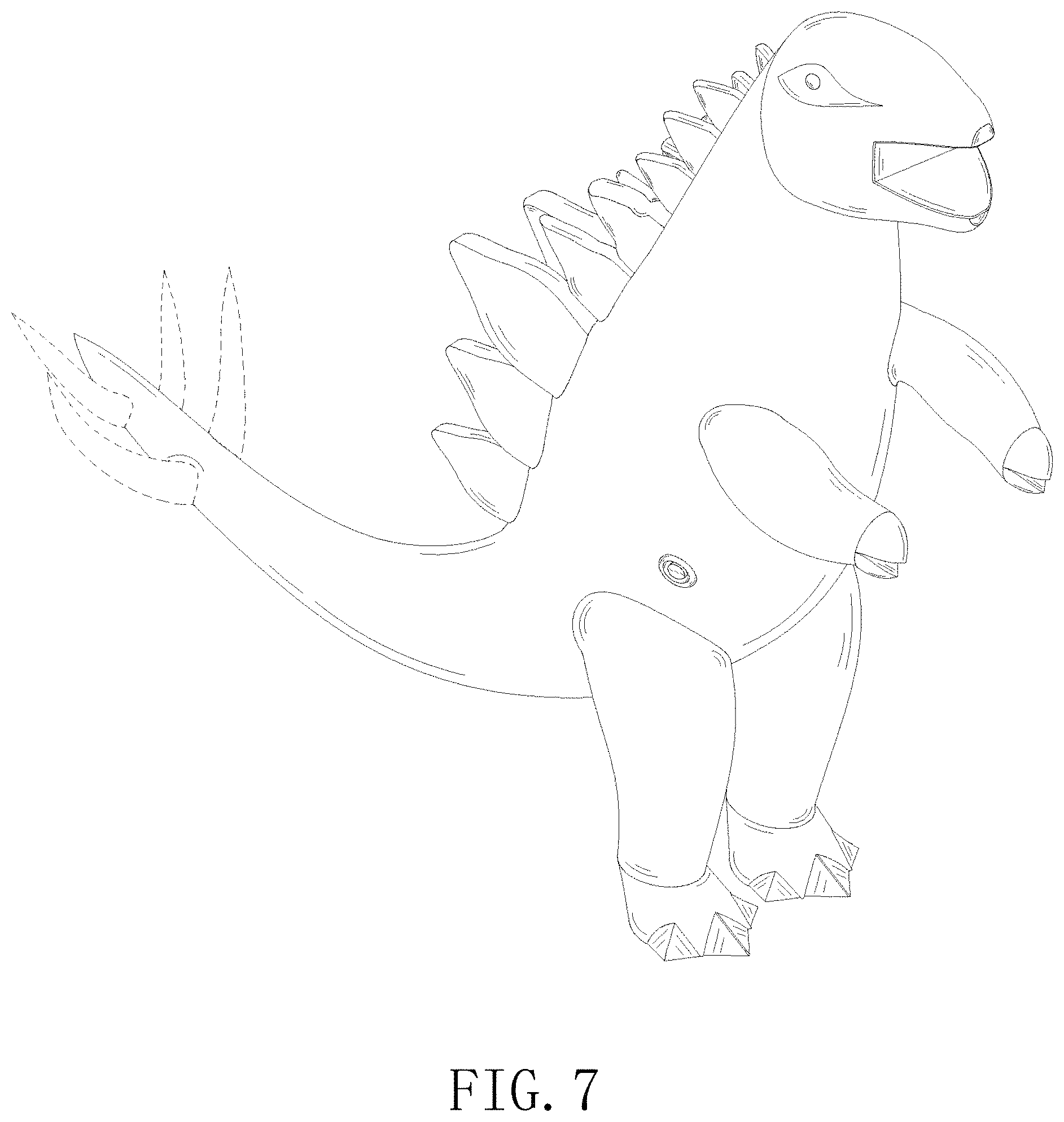 Patent USD1000557 Figure 7 – Inflatable dinosaur