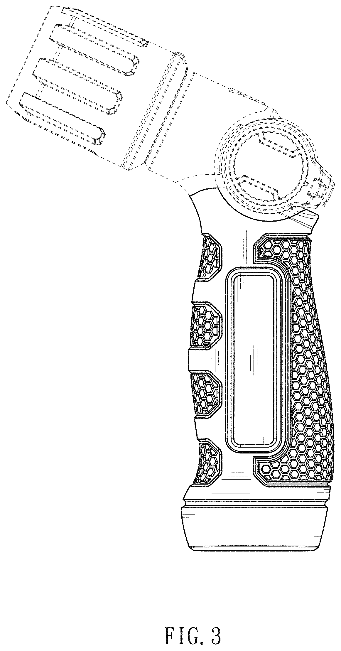 Patent USD1000584 Figure 3 – Grip part for watering nozzle