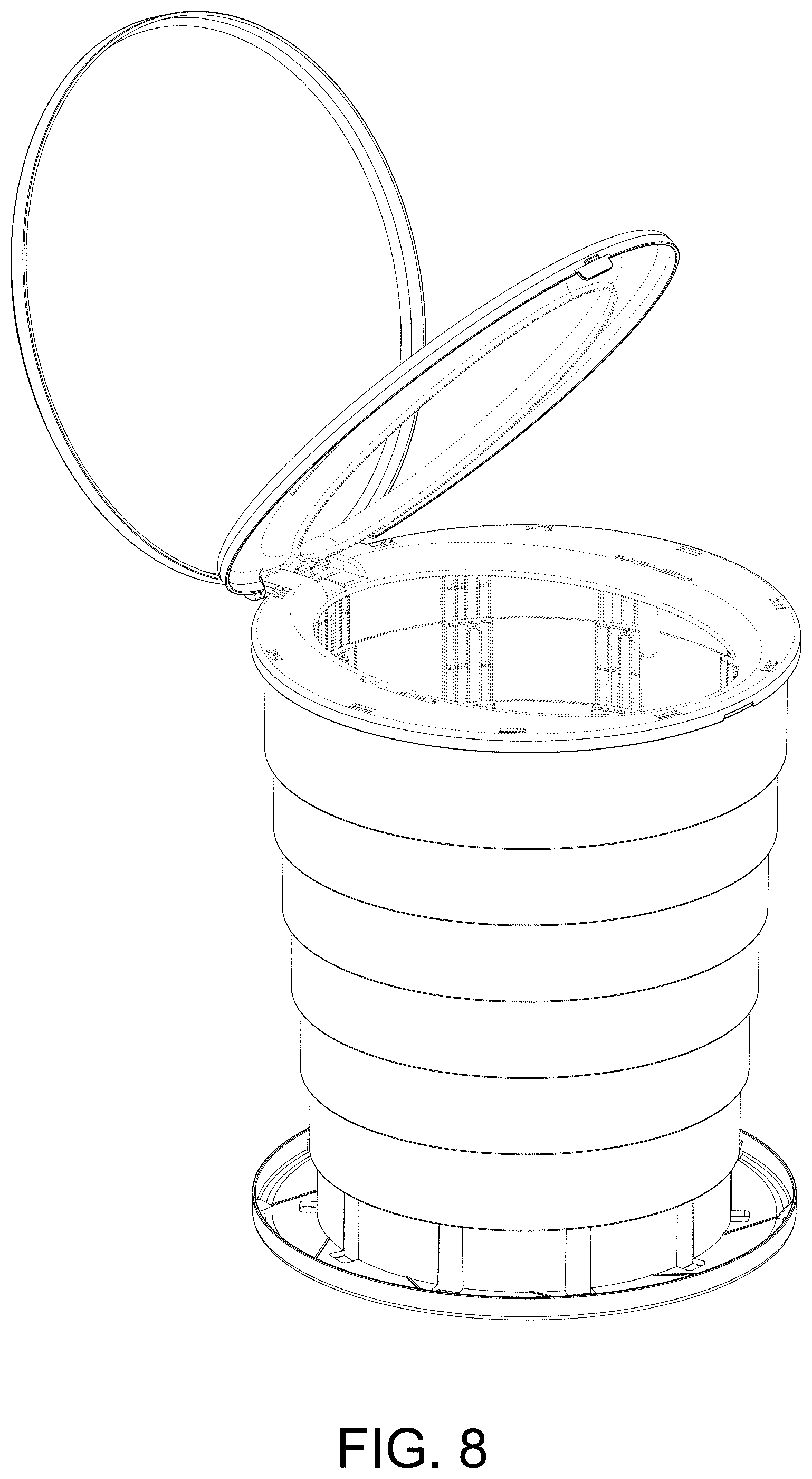 Patent USD1000596 Figure 8 – Portable toilet