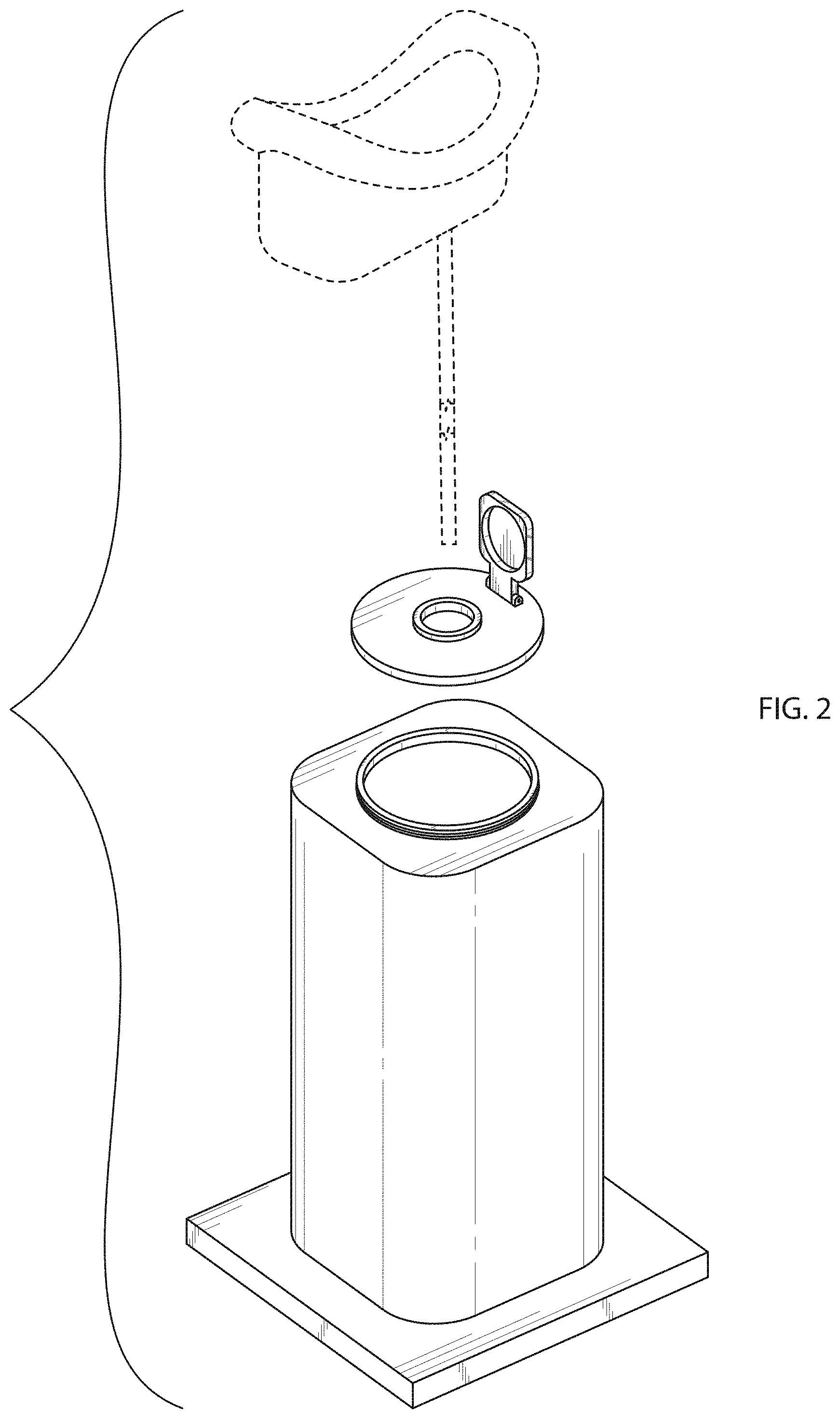 Patent USD1000597 Figure 2 – Portable urinal