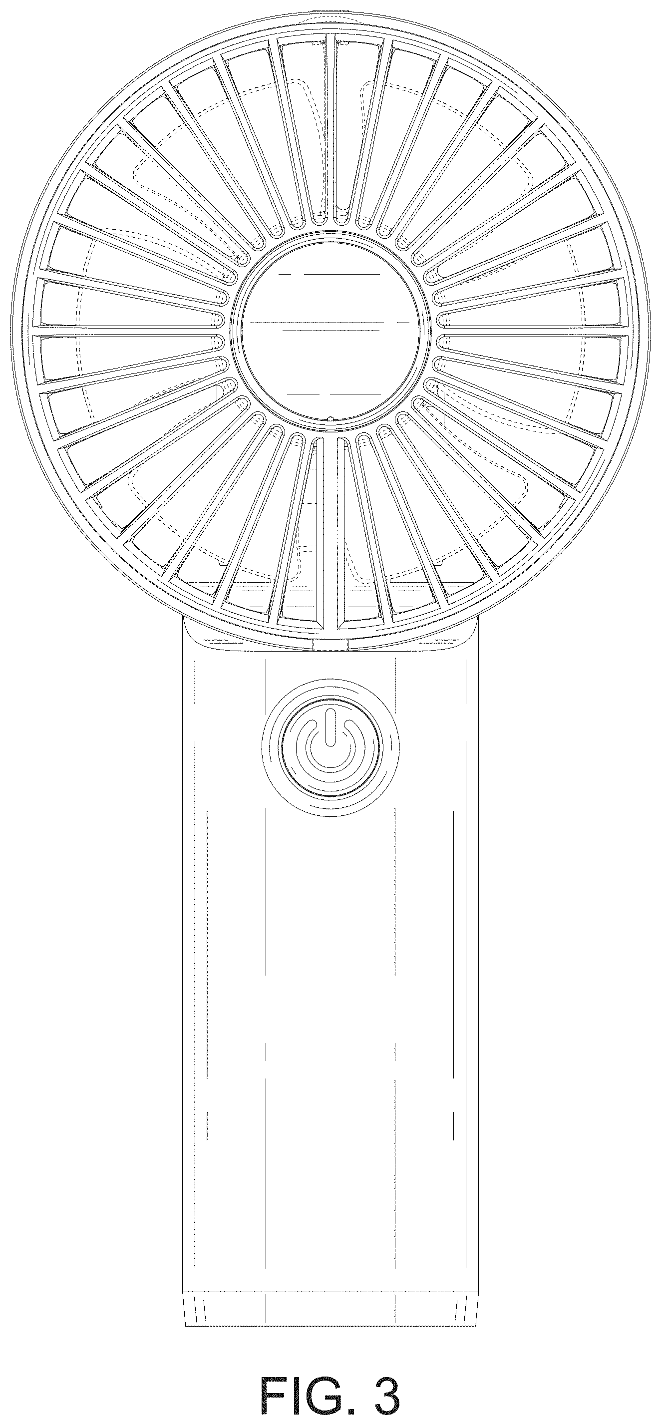 Patent USD1000602 Figure 3 – Handheld fan