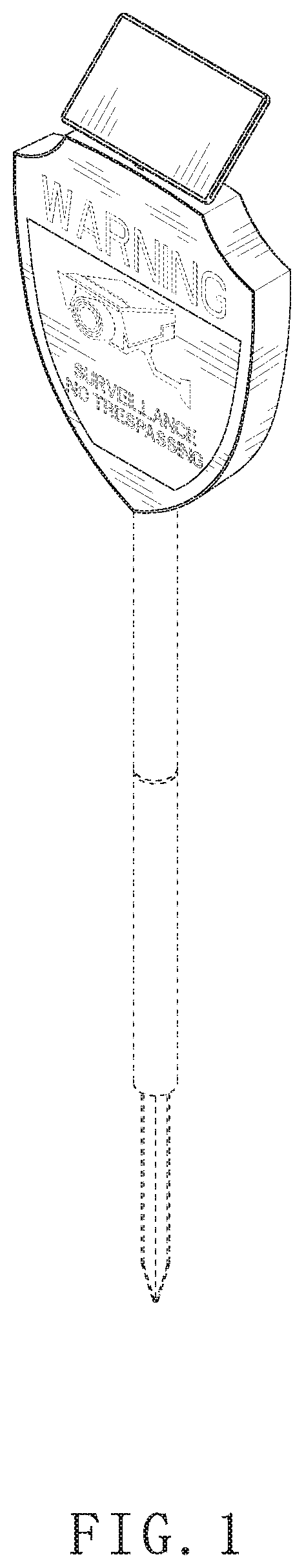 Patent USD1000673 Figure 1 – Sign with solar light