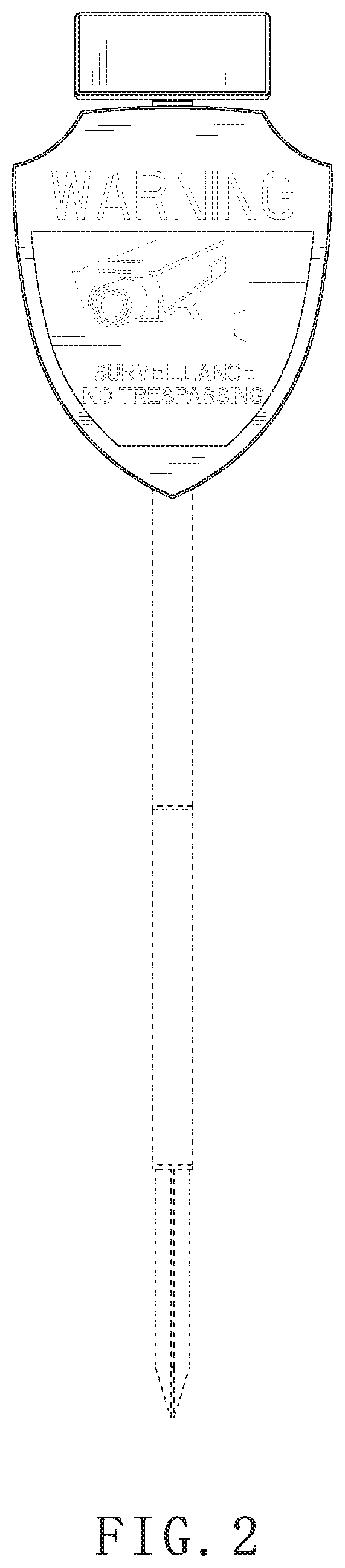 Patent USD1000673 Figure 2 – Sign with solar light