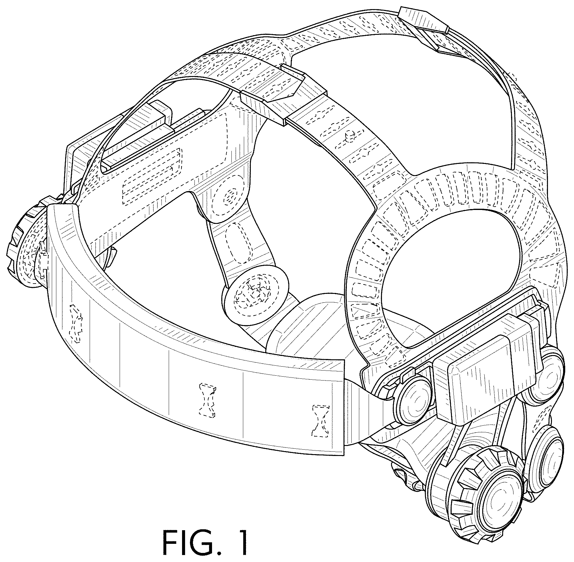 Patent USD1000714 — Headgear of a helmet — Figure 1