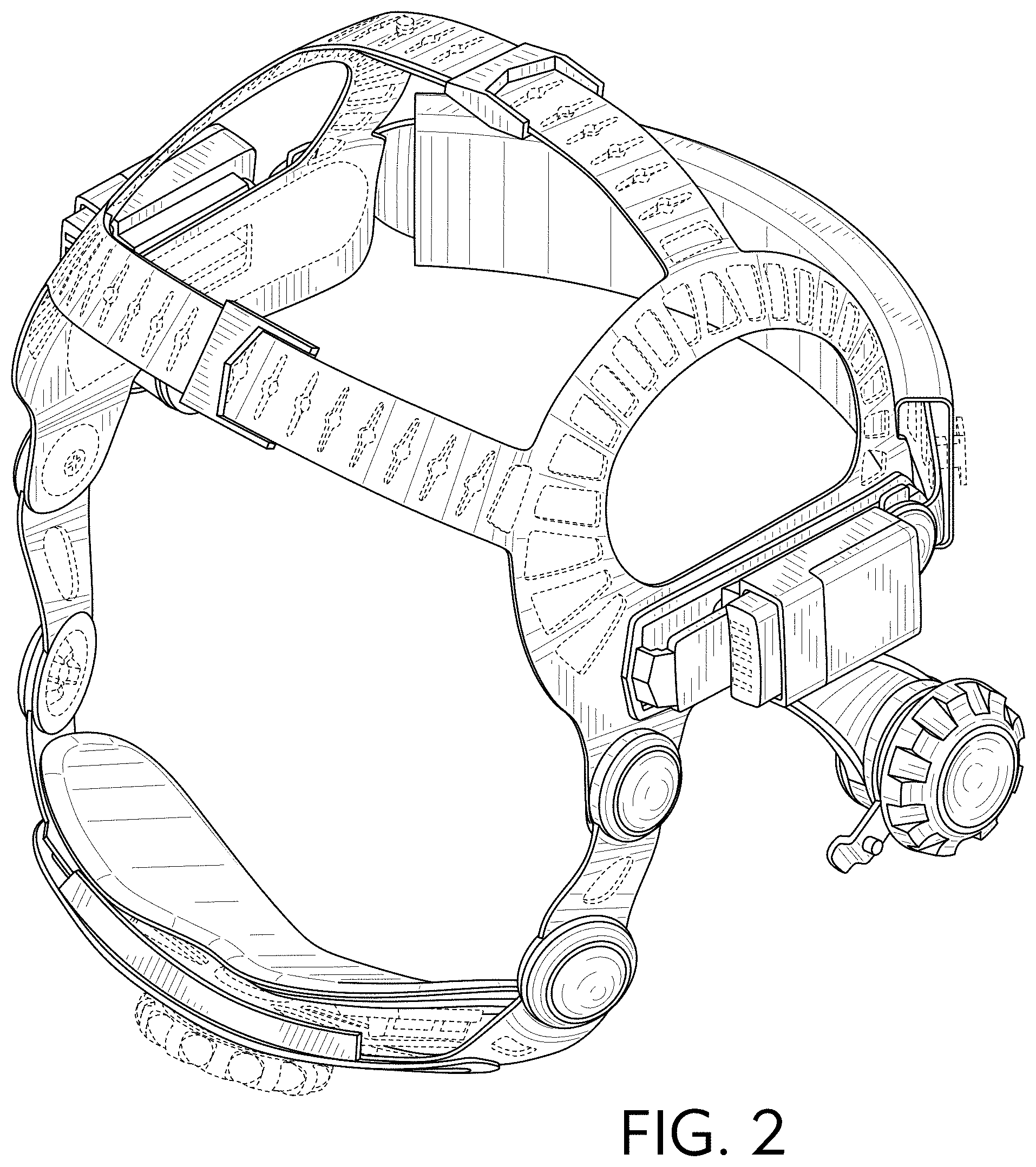 Patent USD1000714 Figure 2 – Headgear of a helmet