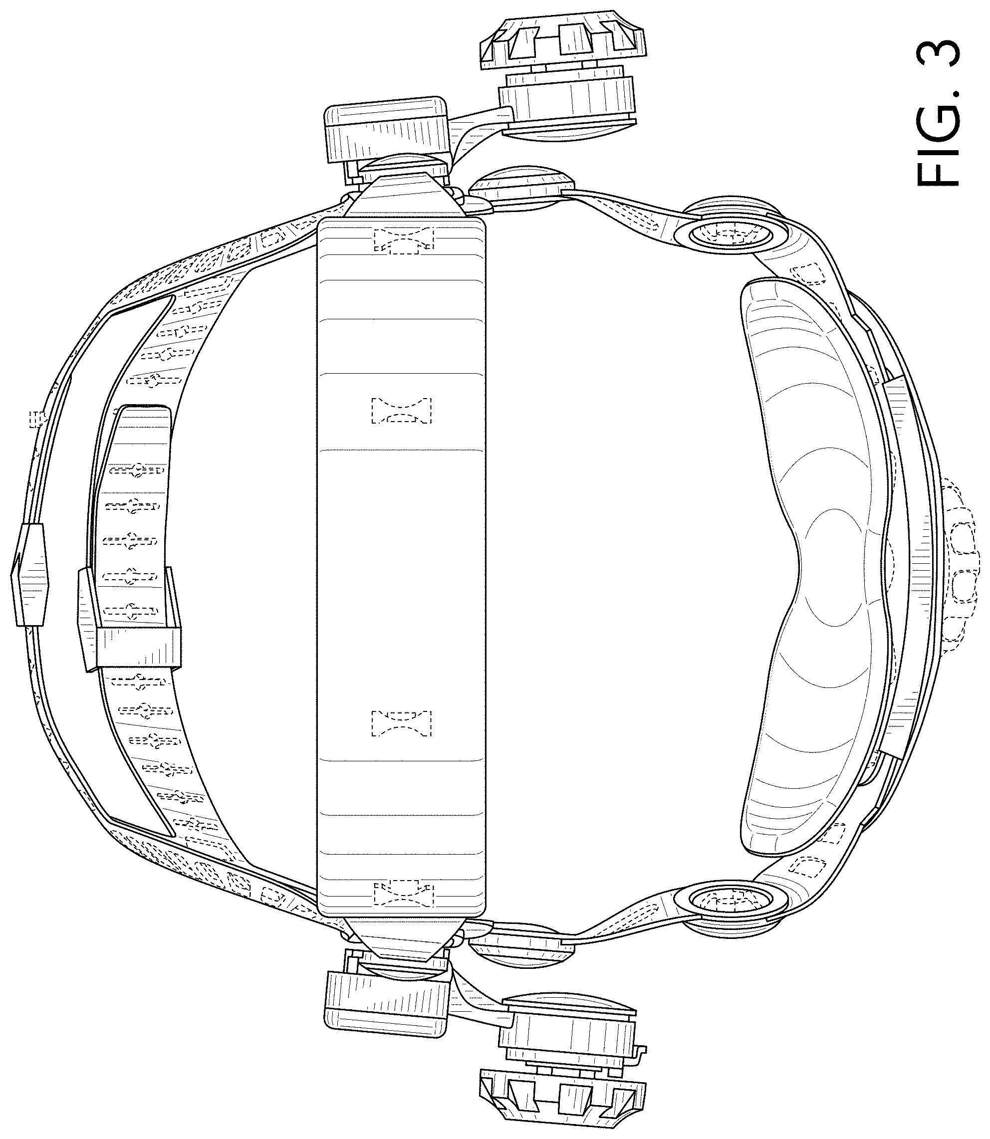 Patent USD1000714 Figure 3 – Headgear of a helmet