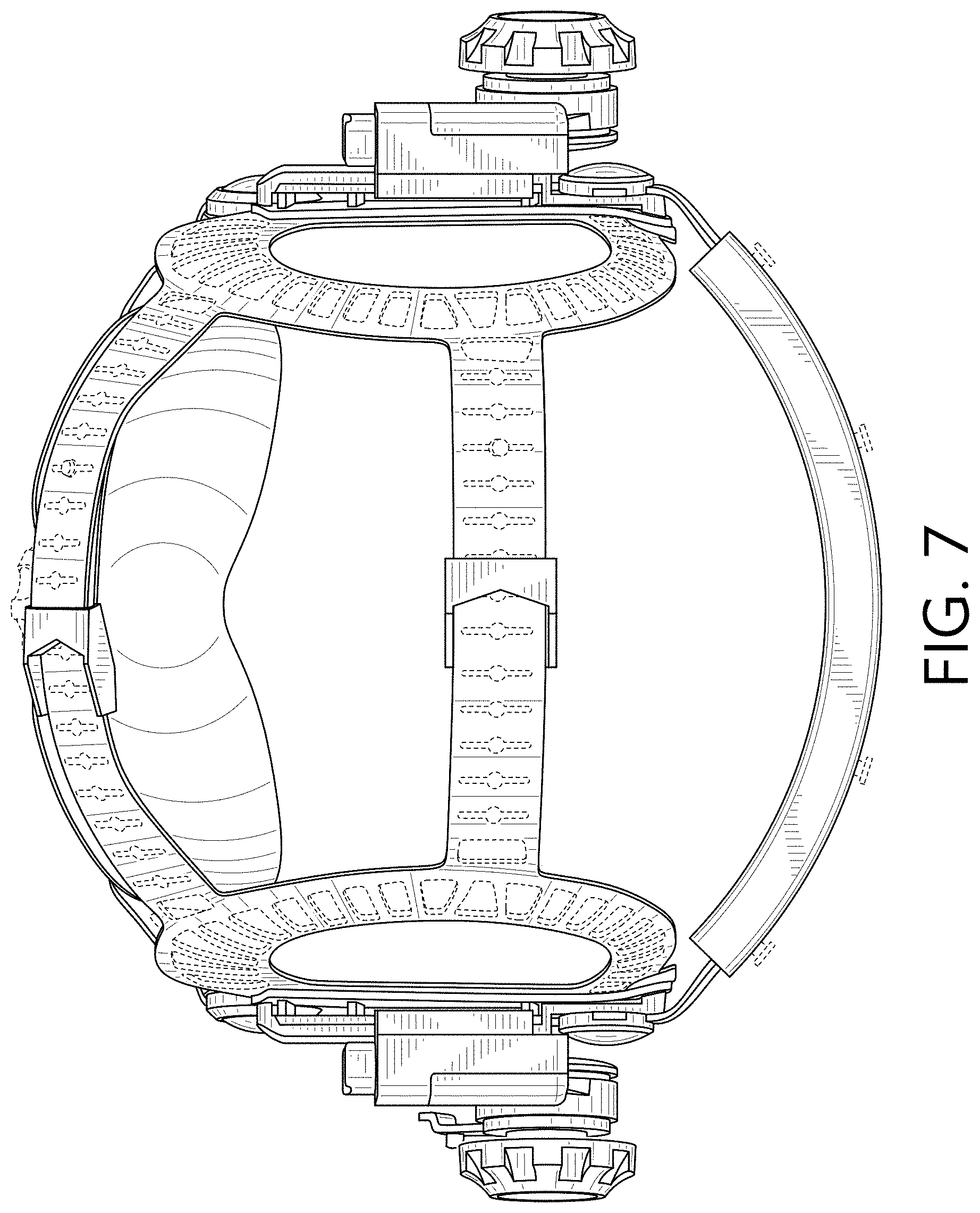 Patent USD1000714 Figure 7 – Headgear of a helmet
