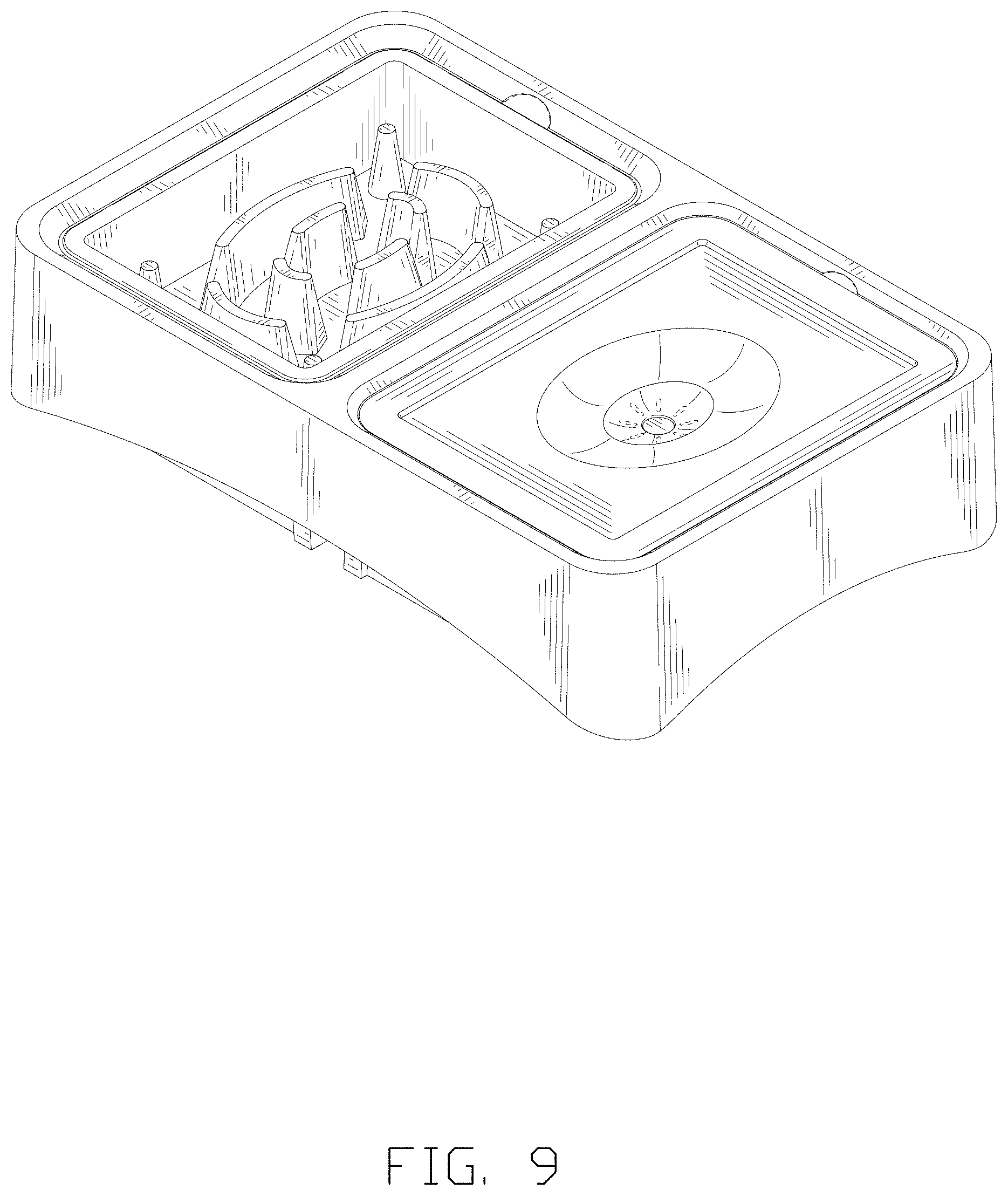 Patent USD1000724 Figure 9 – Adjustable raised dog bowl