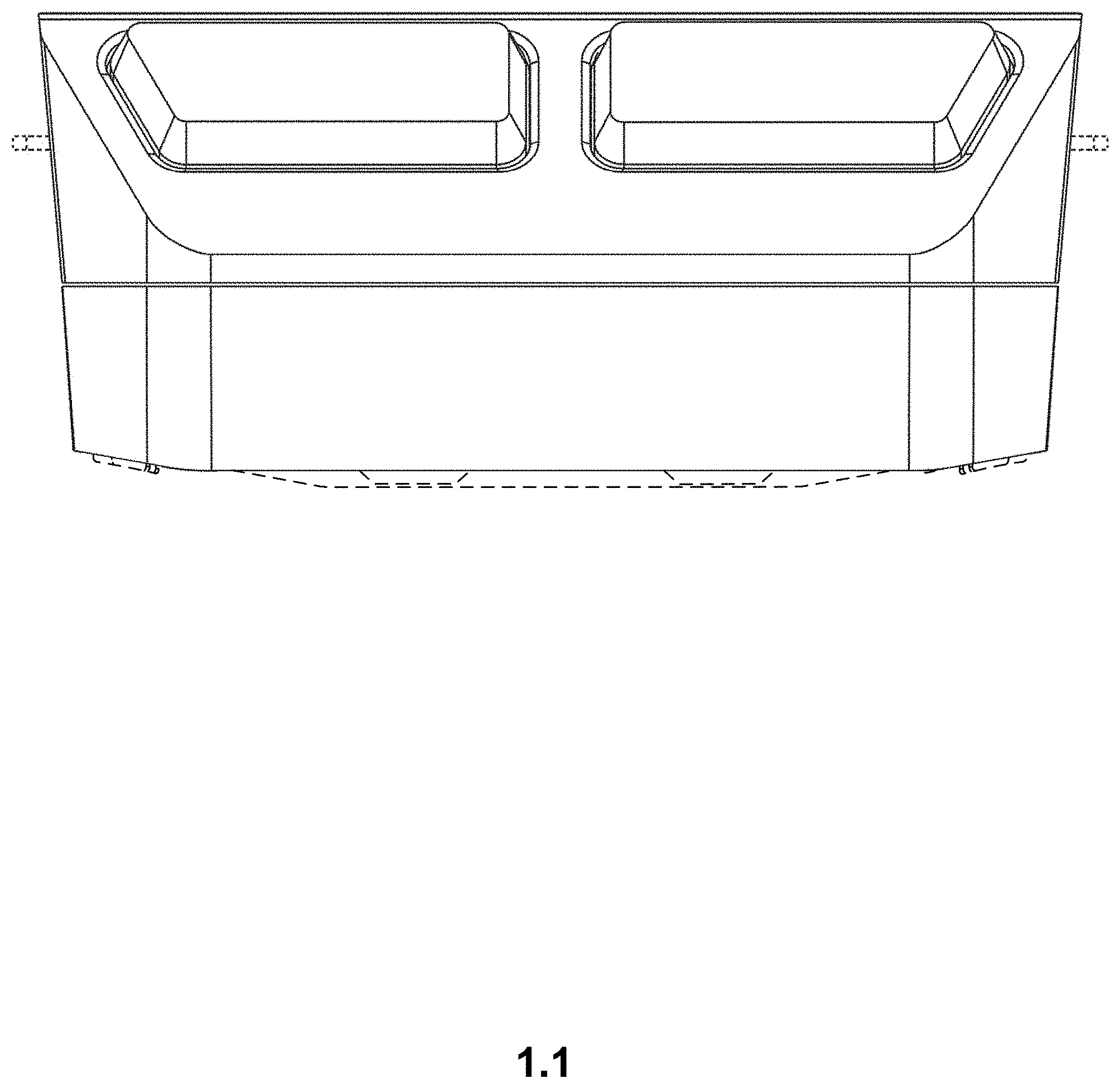 Patent USD1000736 Figure 1 – Delivery module for washing machine