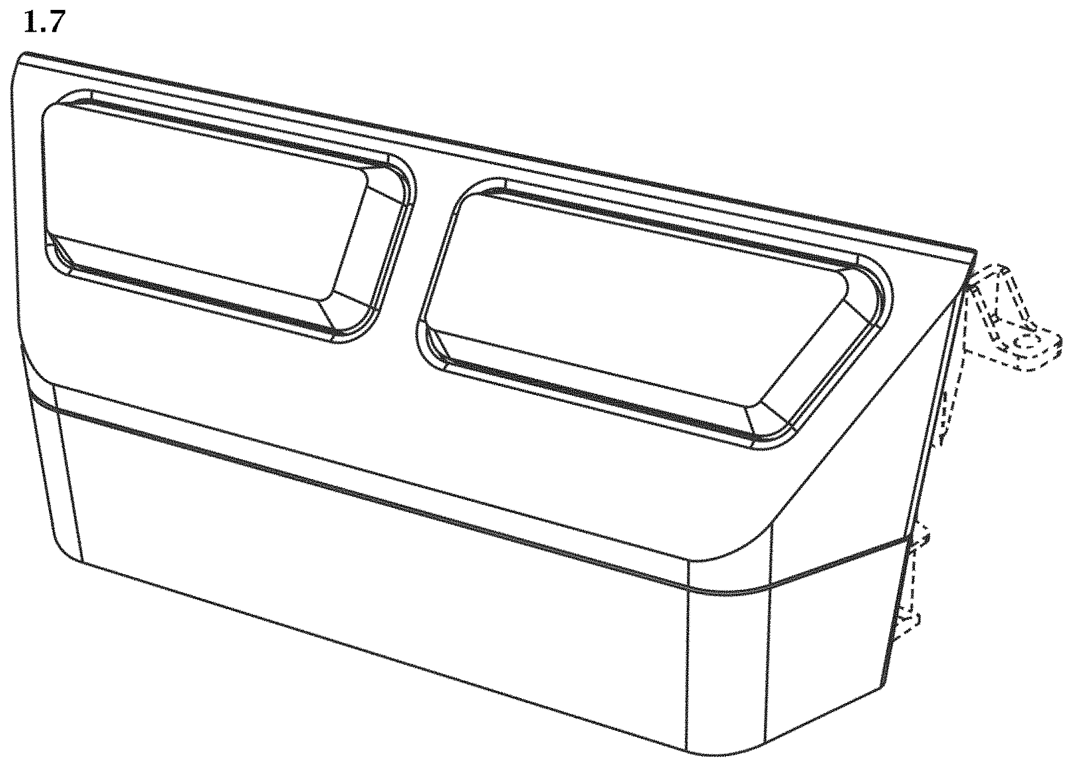 Patent USD1000736 Figure 7 – Delivery module for washing machine