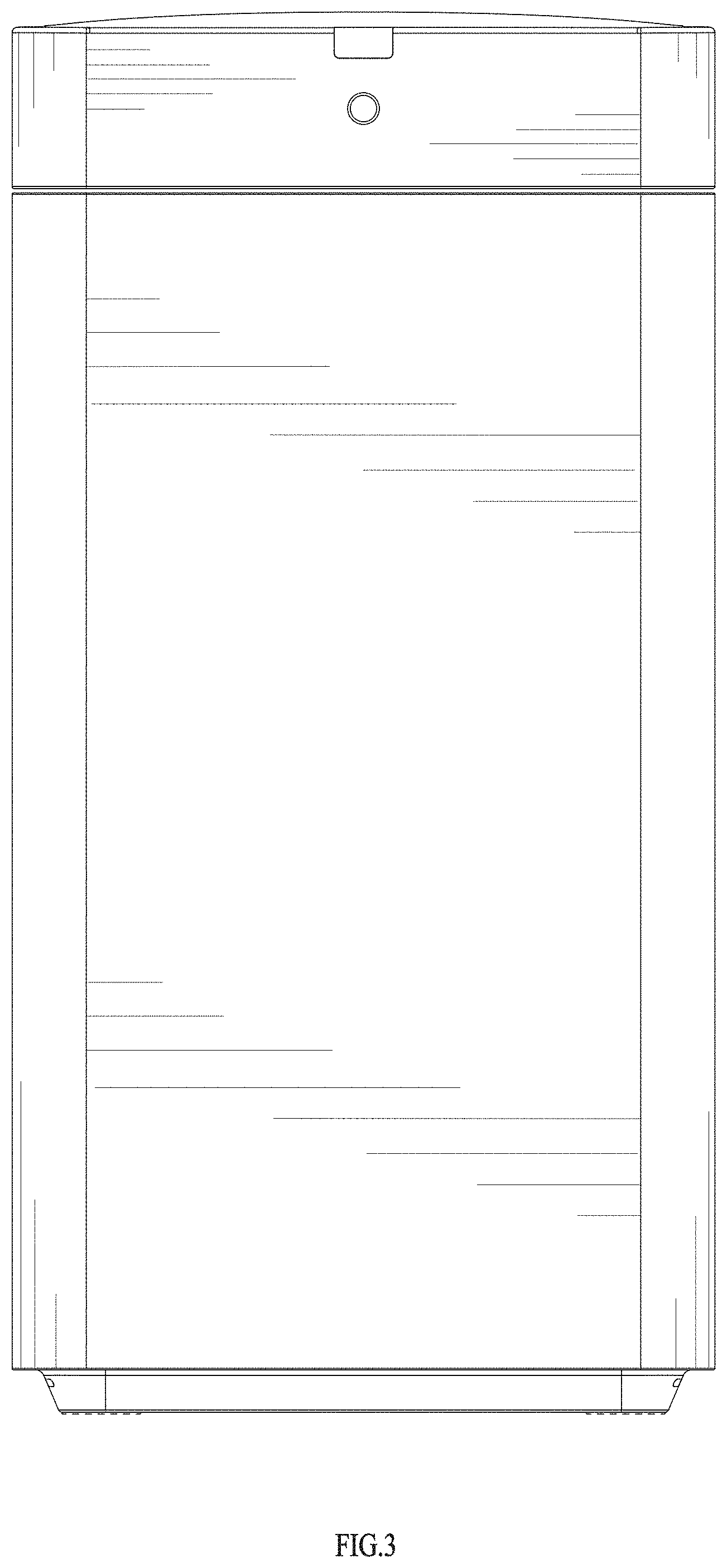 Patent USD1000746 Figure 3 – Trash receptacle