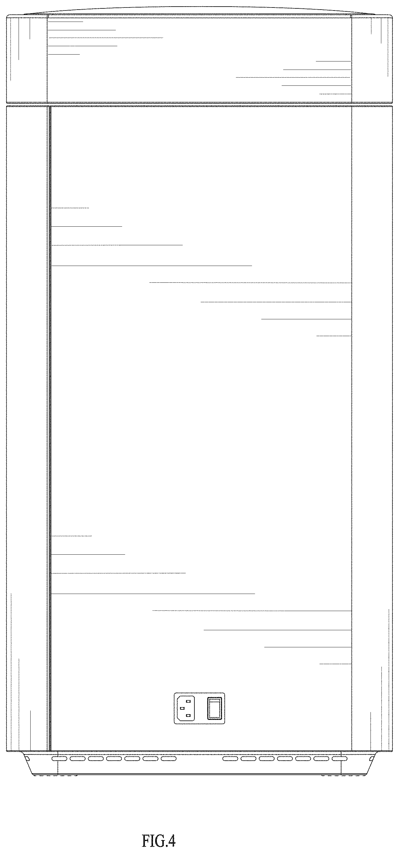 Patent USD1000746 Figure 4 – Trash receptacle