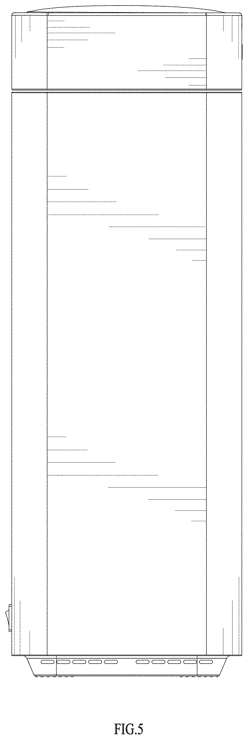 Patent USD1000746 Figure 5 – Trash receptacle