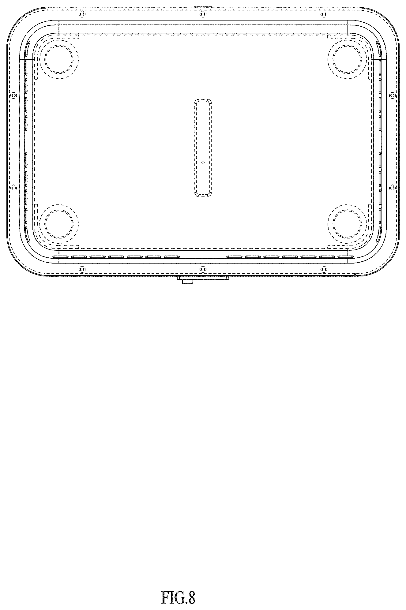 Patent USD1000746 Figure 8 – Trash receptacle