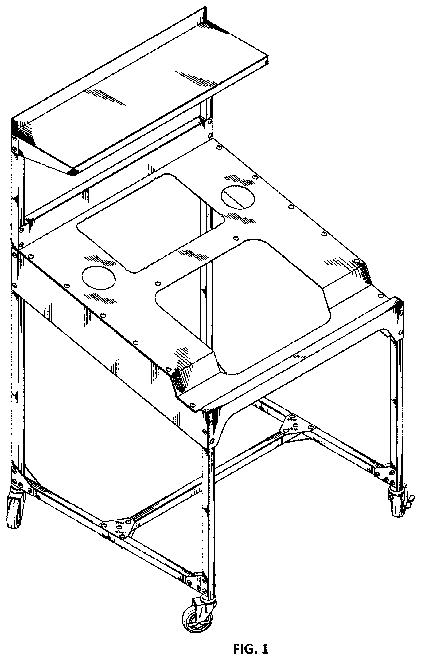 Patent USD1000747 Figure 1 – Cannabis trimming workstation