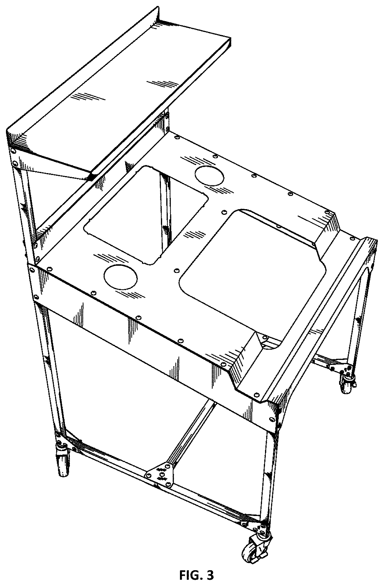 Patent USD1000747 Figure 3 – Cannabis trimming workstation