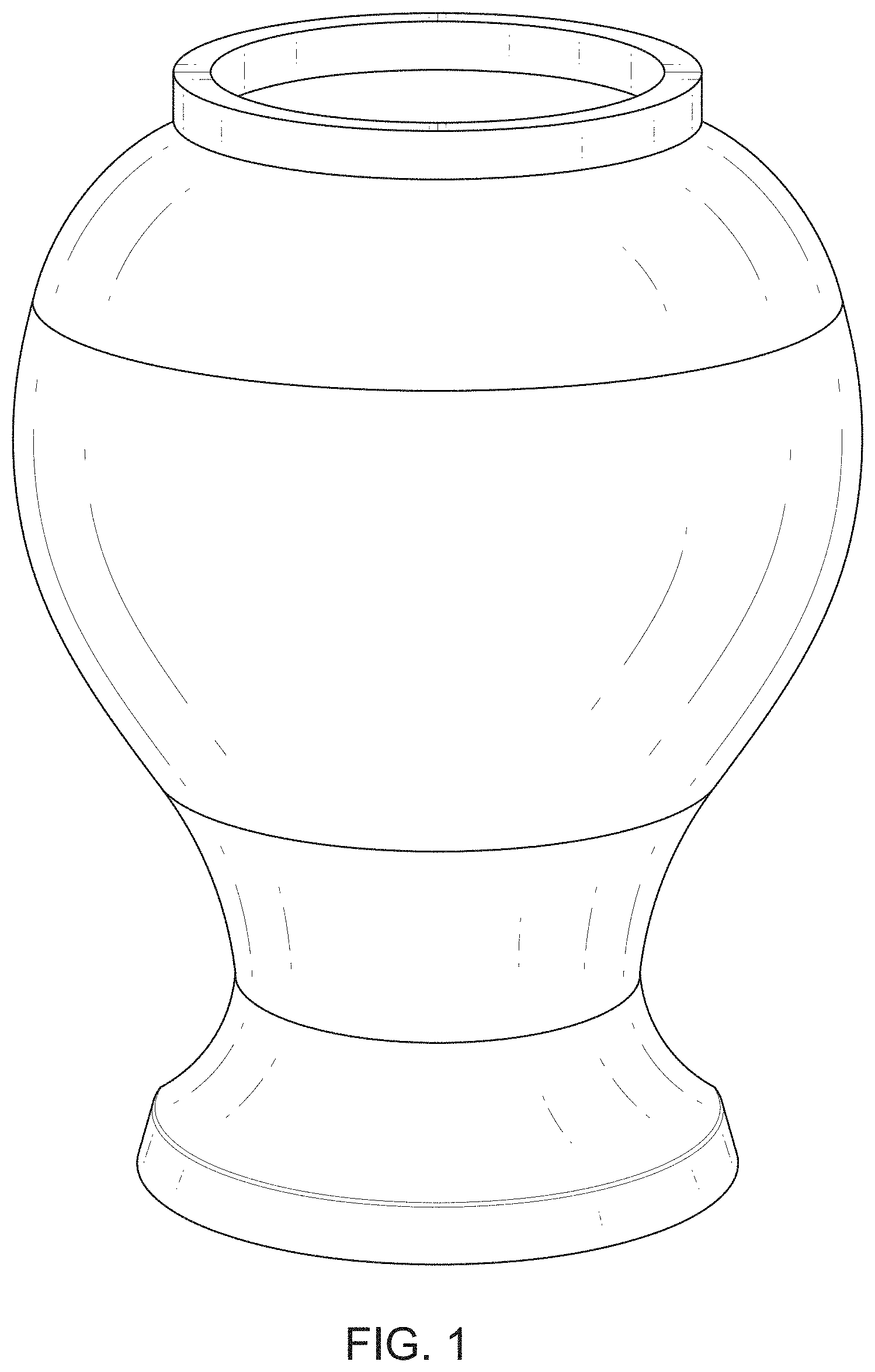 Patent USD1000748 Figure 1 – Cremation urn