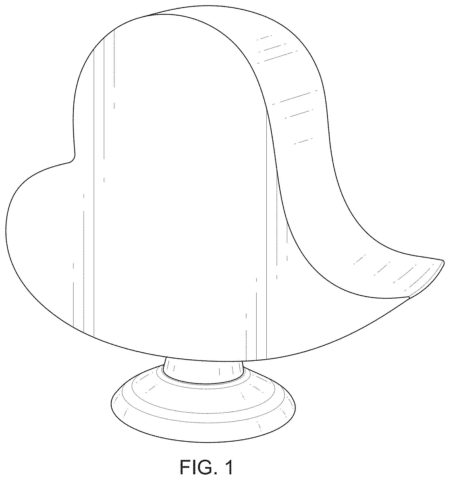 Patent USD1000749 — Curved heart cremation urn — Figure 1