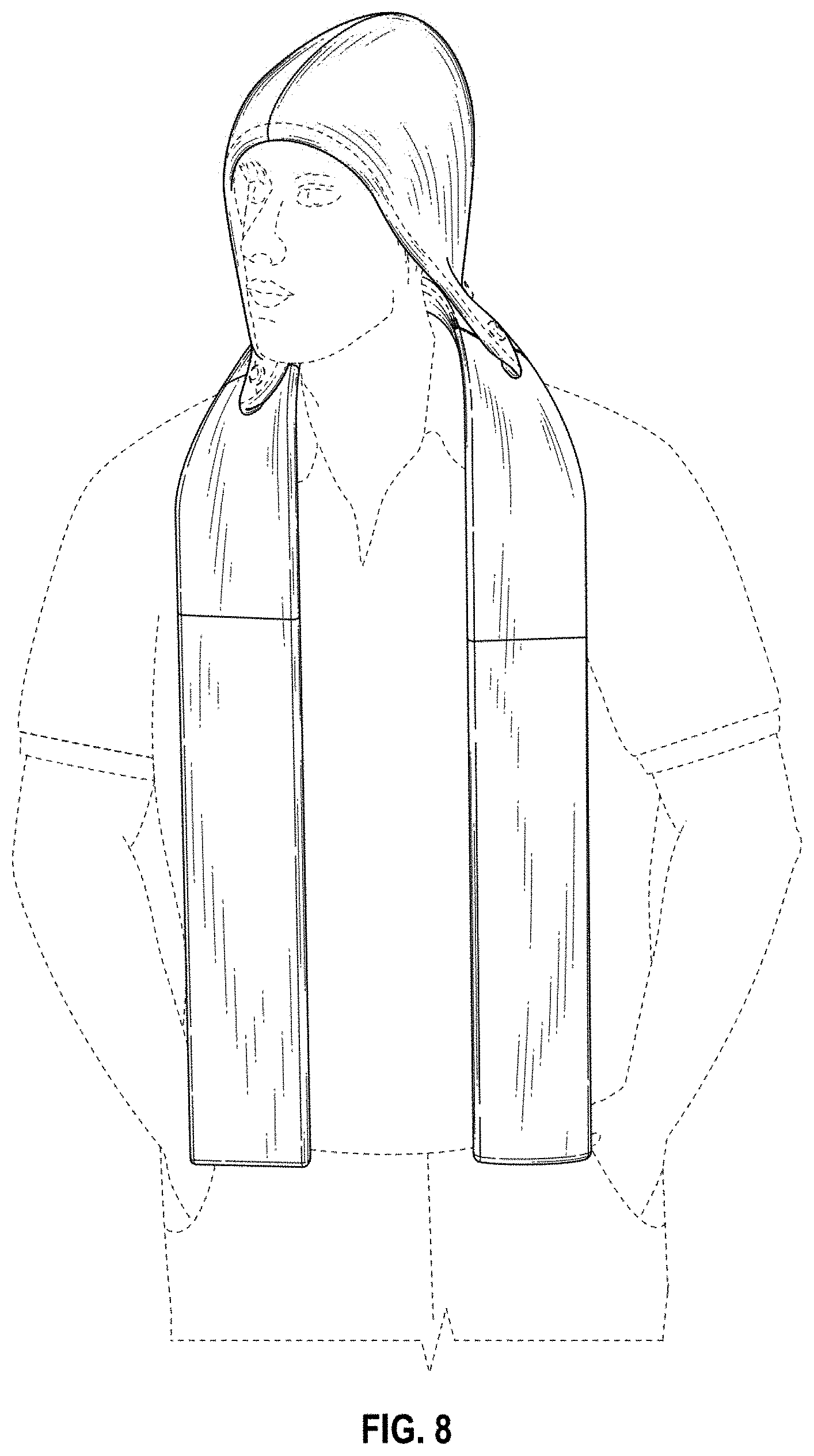 Patent USD1000752 Figure 4 – Scarf with a hood
