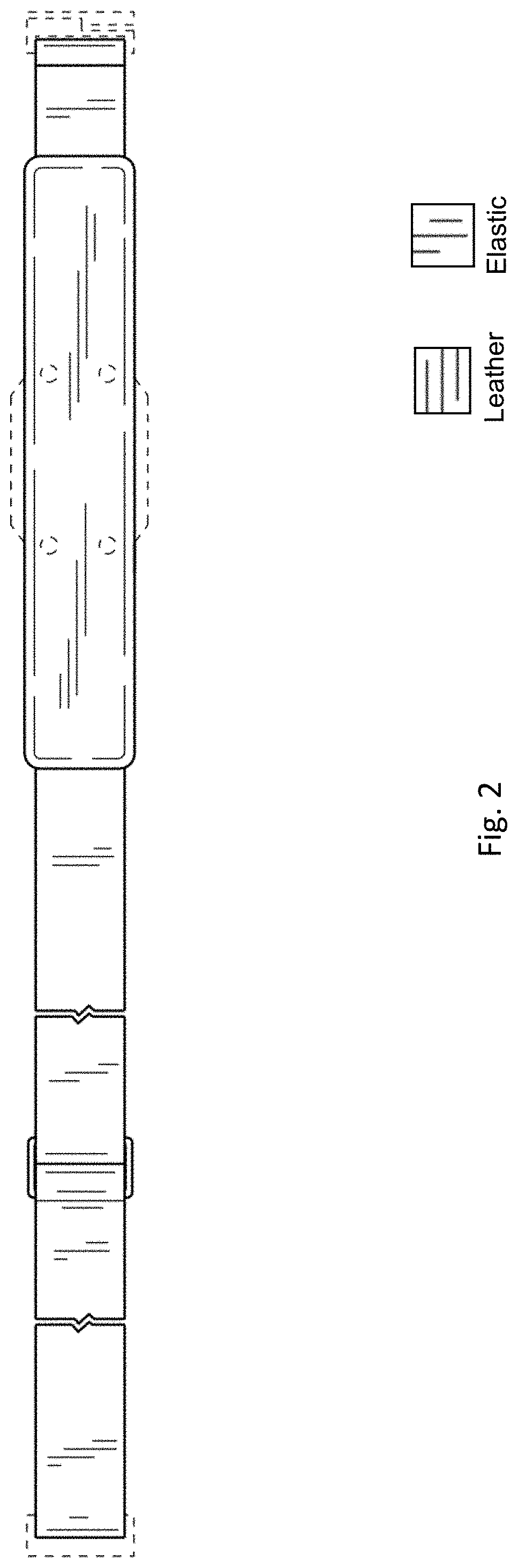 Patent USD1000754 Figure 2 – Leather and elastic belt