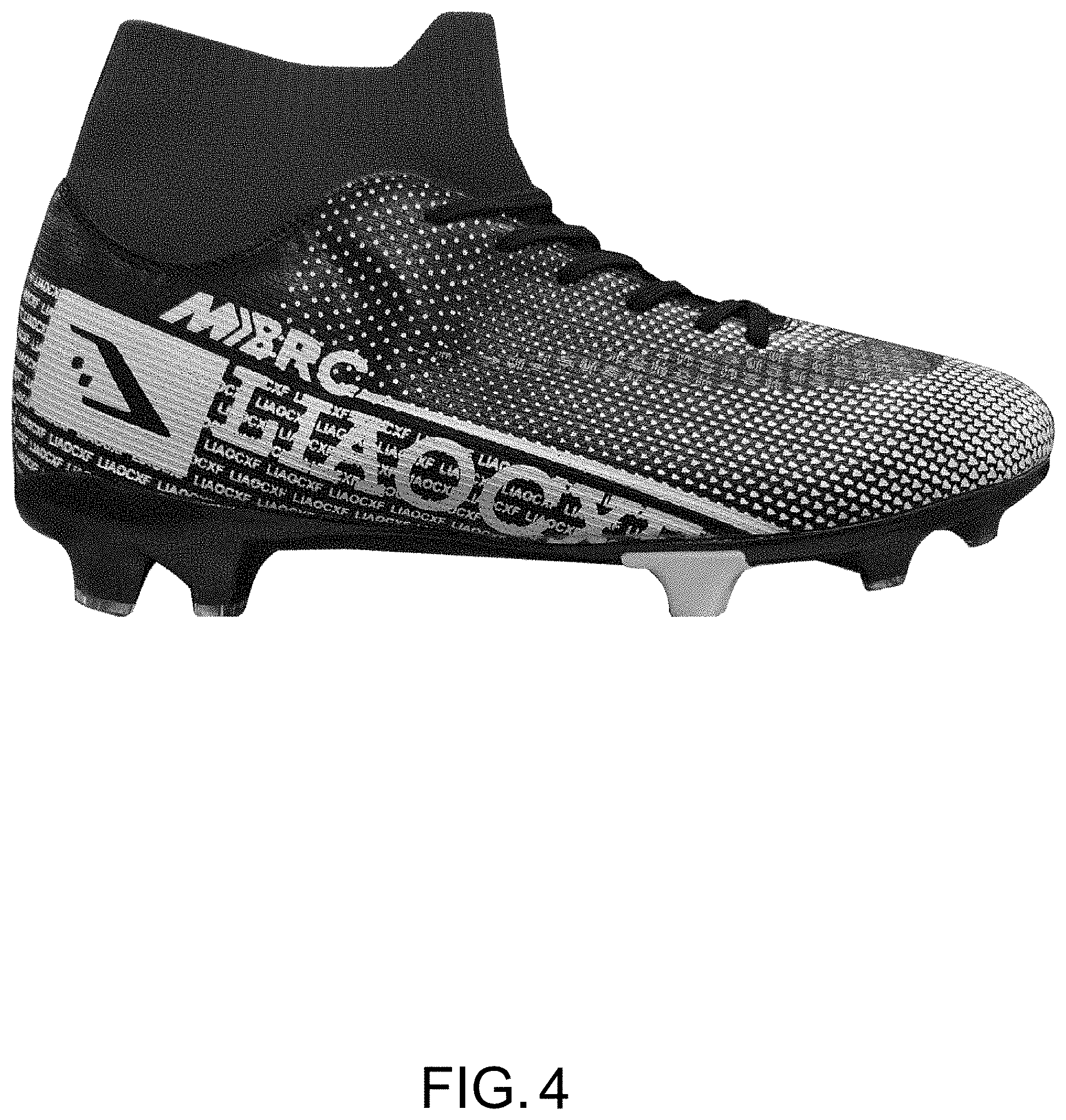 Patent USD1000762 Figure 4 – Soccer shoe
