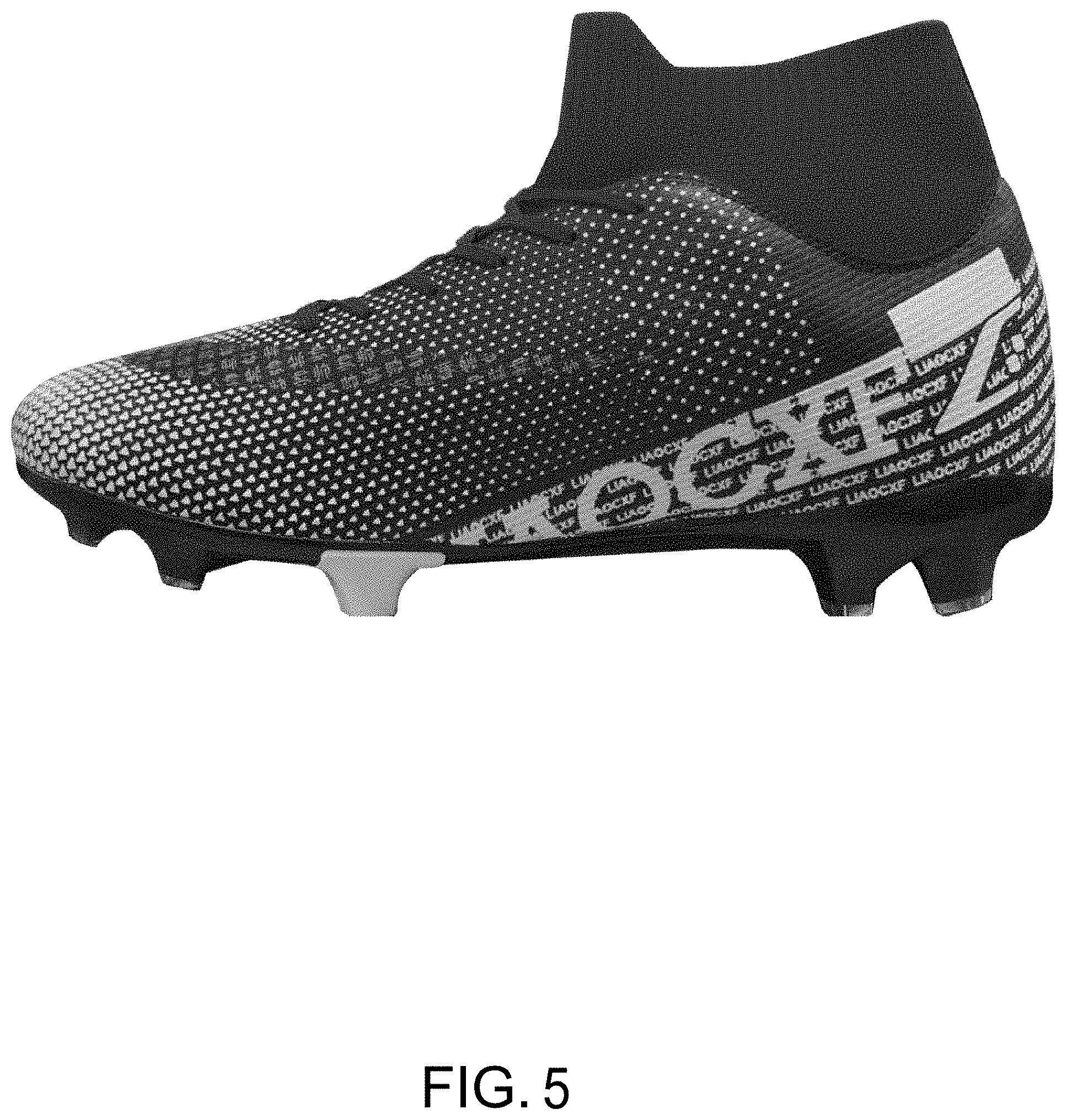 Patent USD1000762 Figure 5 – Soccer shoe