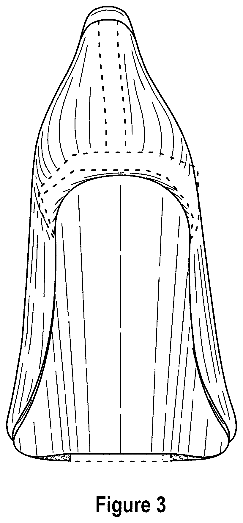 Patent USD1000765 Figure 3 – Shoe with wedge and outsole patch