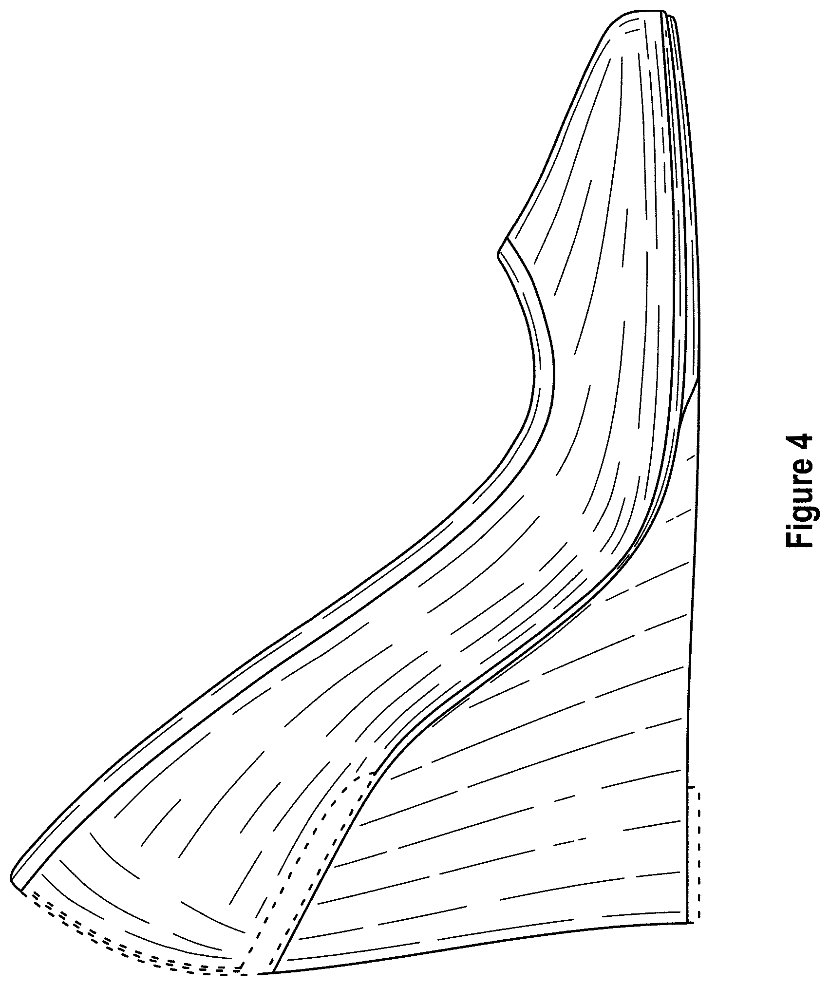 Patent USD1000765 Figure 4 – Shoe with wedge and outsole patch
