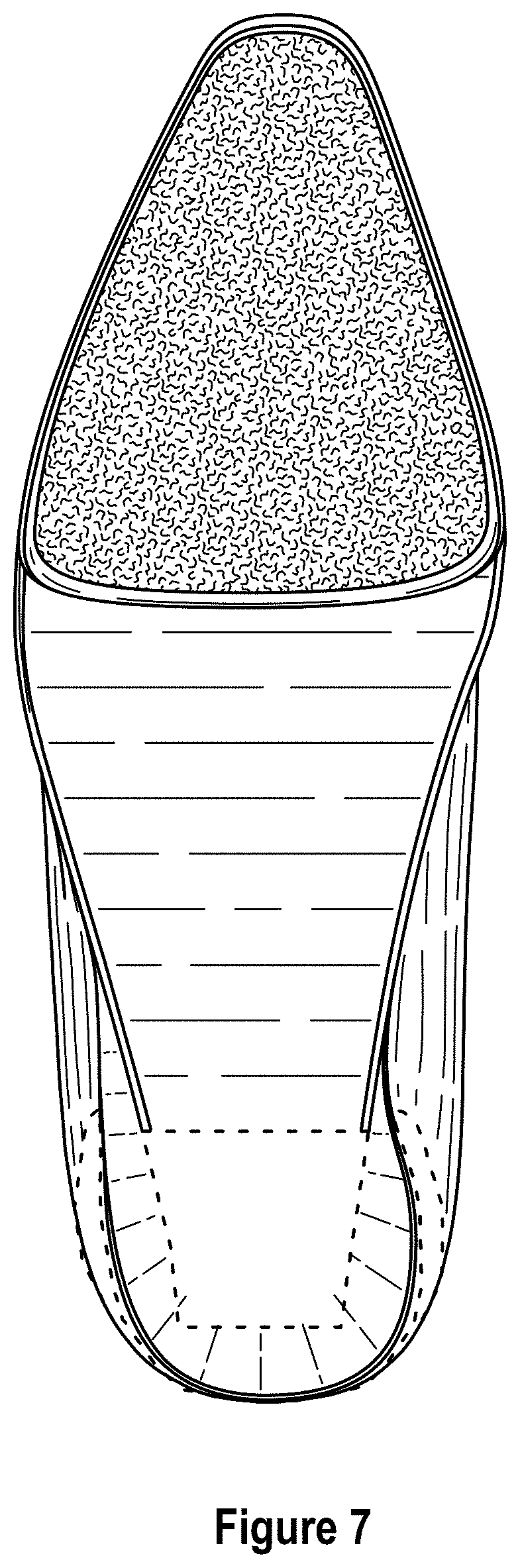 Patent USD1000765 Figure 7 – Shoe with wedge and outsole patch