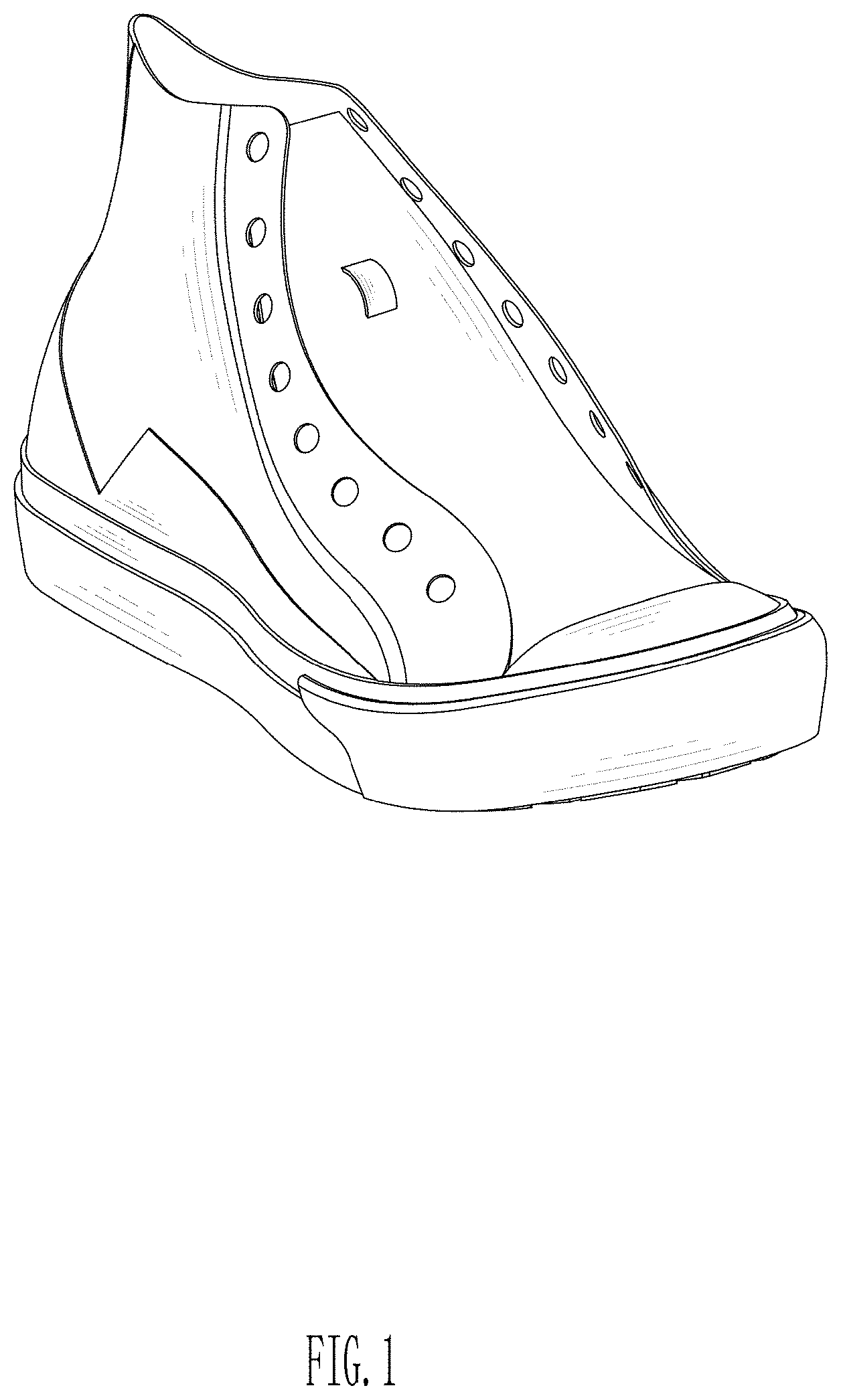 Patent USD1000767 Figure 1 – High-top canvas shoes