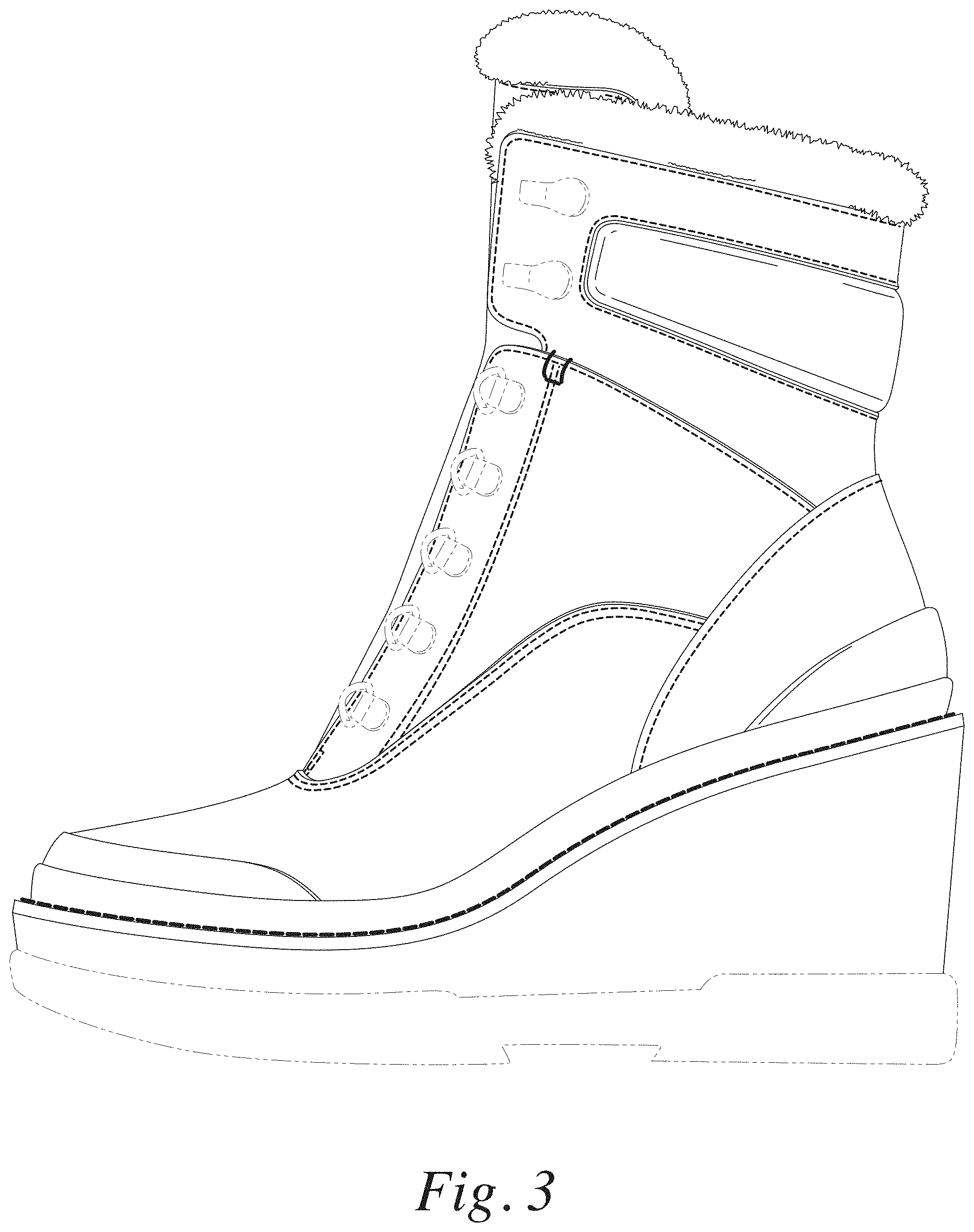 Patent USD1000806 Figure 3 – Footwear upper