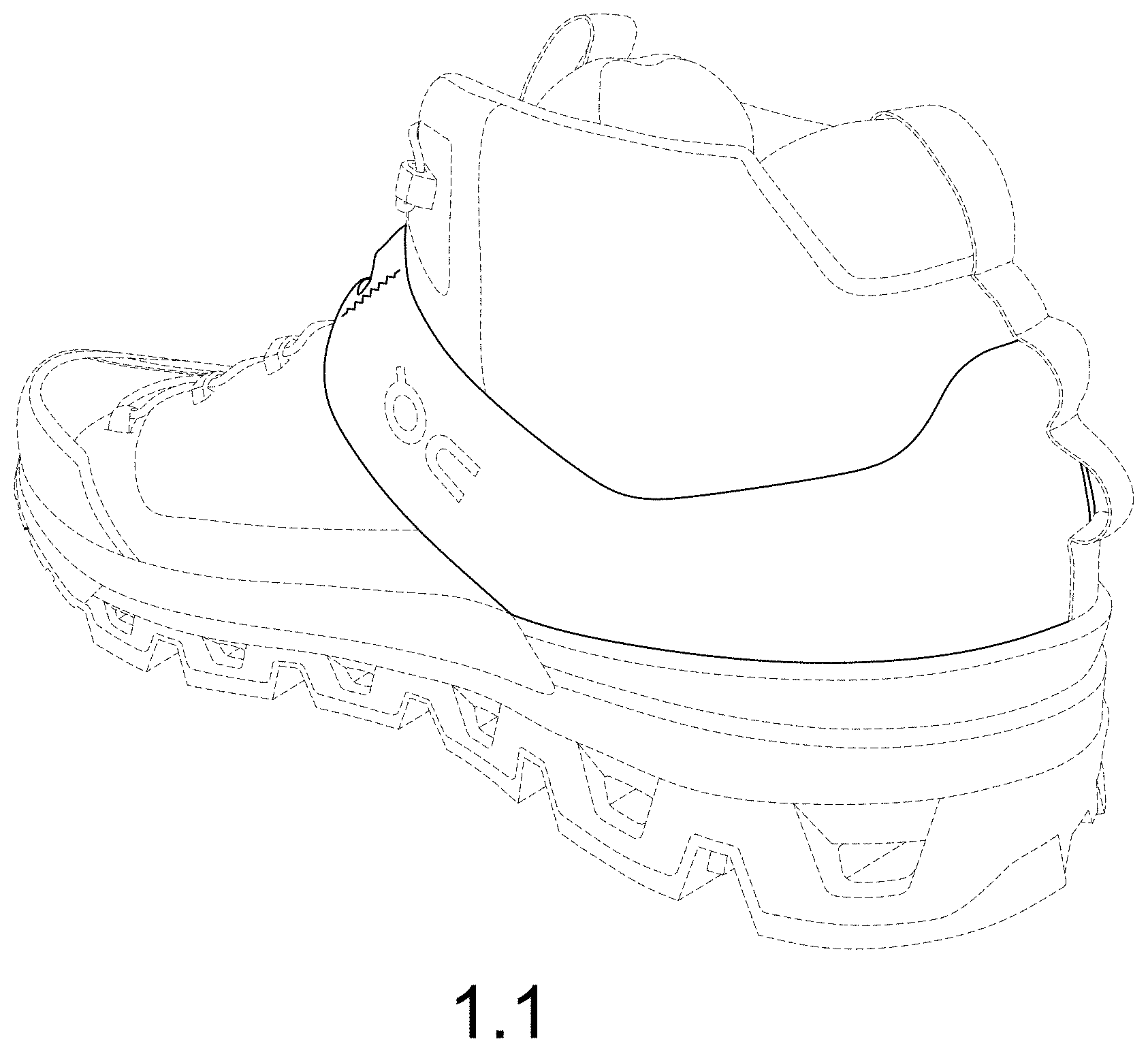 Patent USD1000822 — Shoe — Figure 1