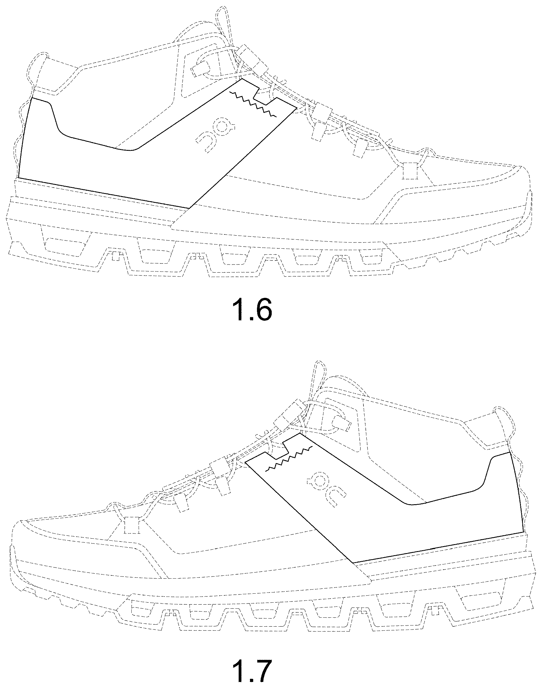 Patent USD1000822 Figure 4 – Shoe