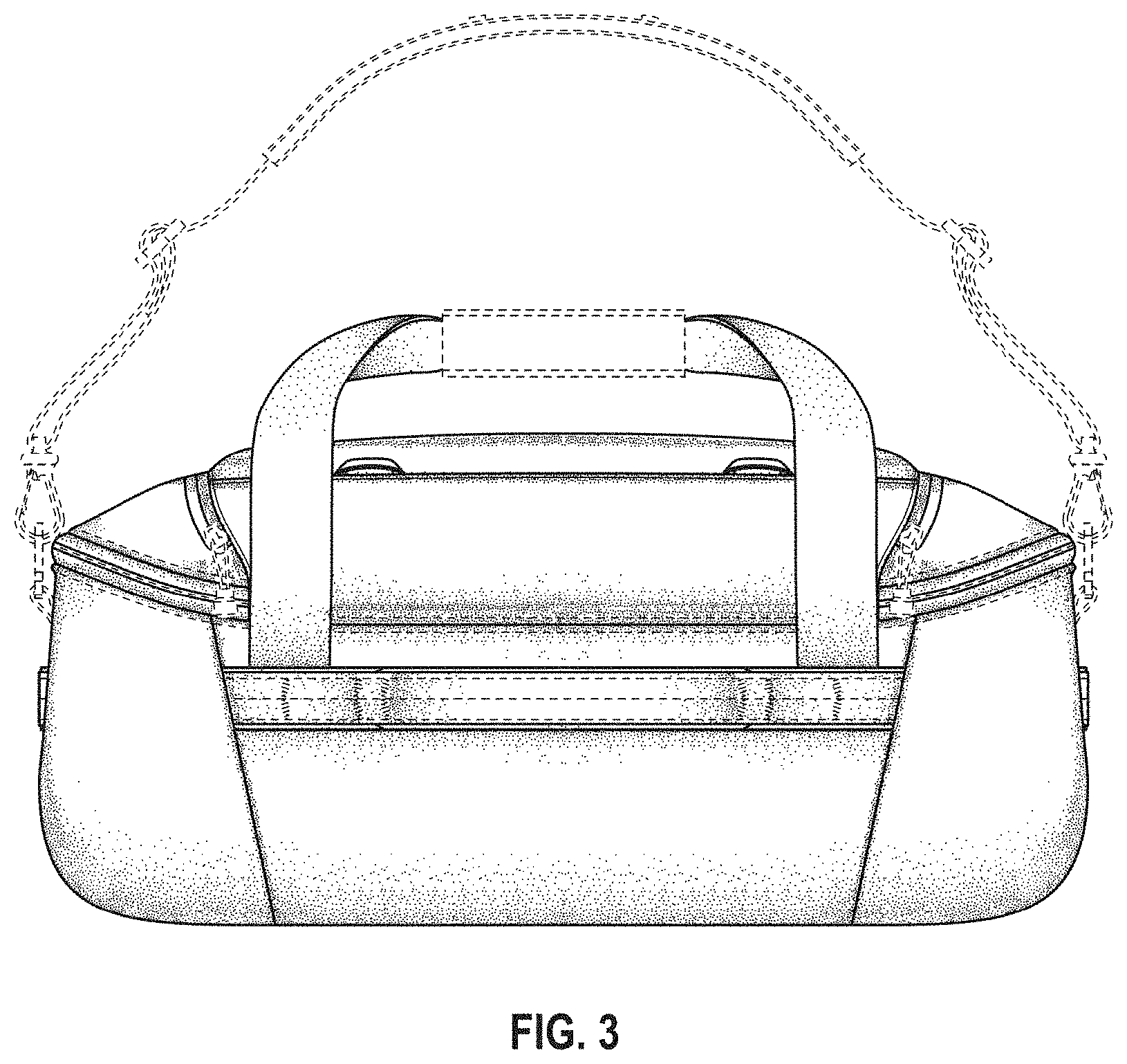 Patent USD1000834 Figure 3 – Duffel bag