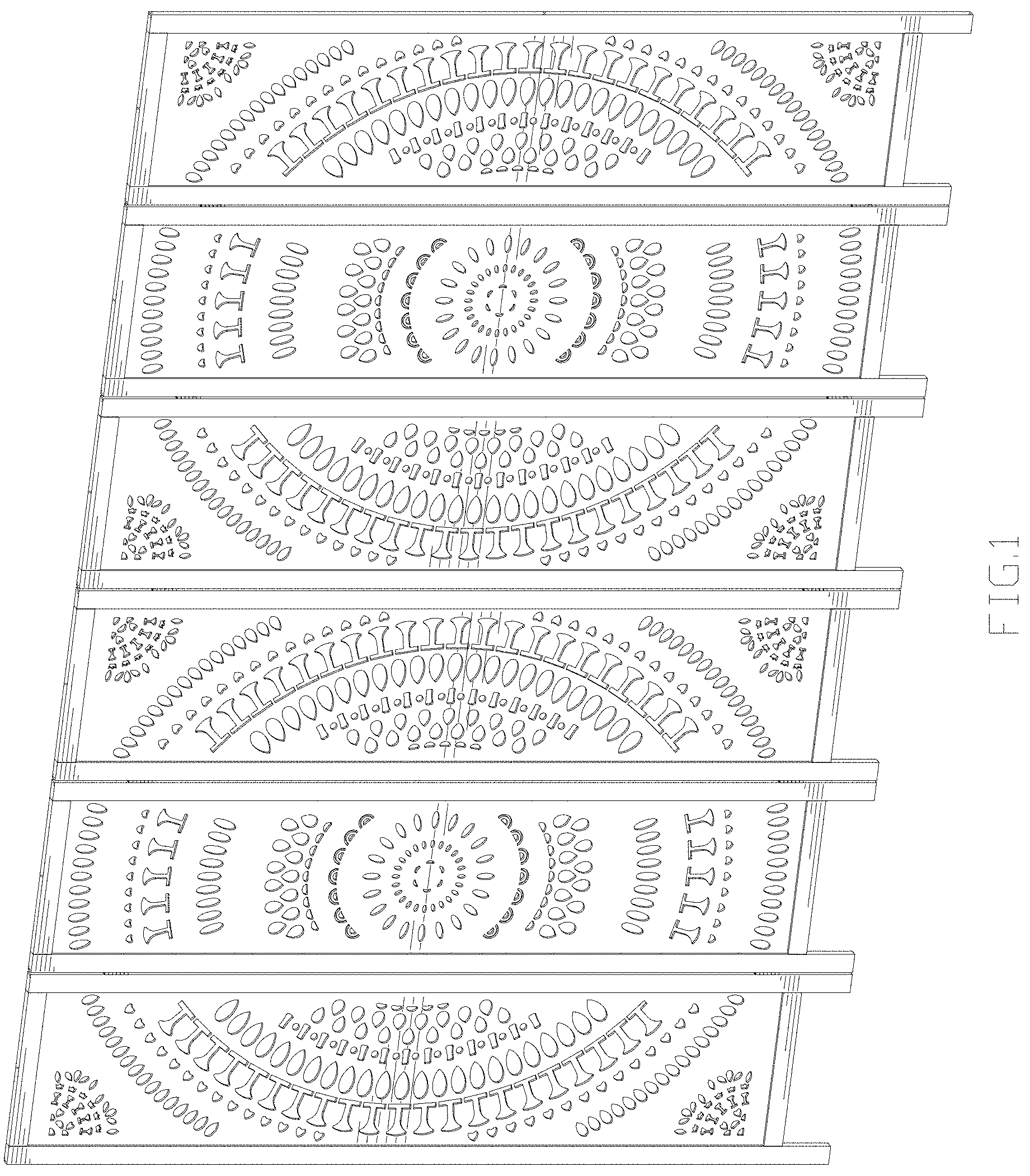Patent USD1000845 Figure 1 – Wooden screen