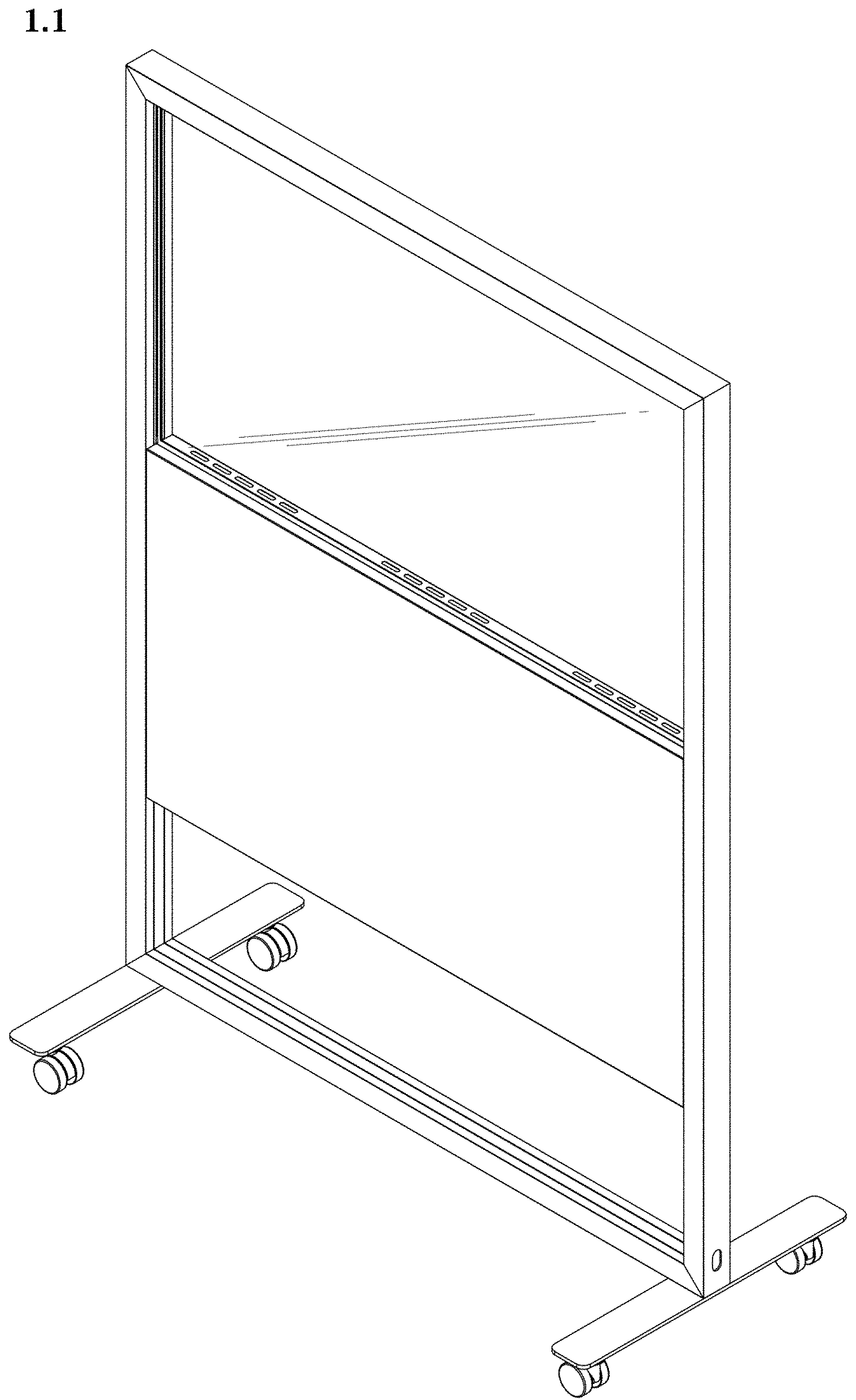 Patent USD1000846 — Partition screen with a transparent display — Figure 1