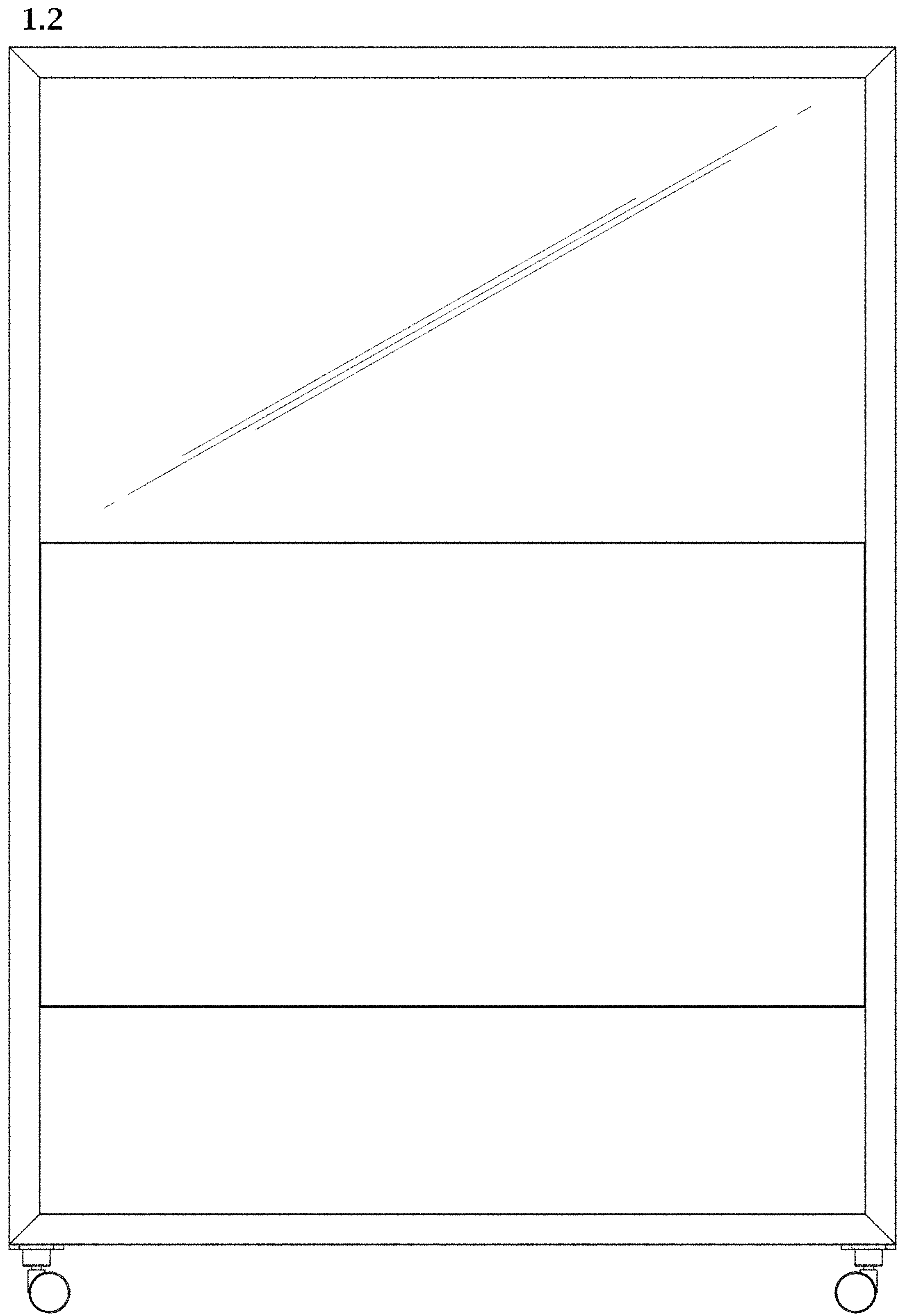 Patent USD1000846 Figure 2 – Partition screen with a transparent display