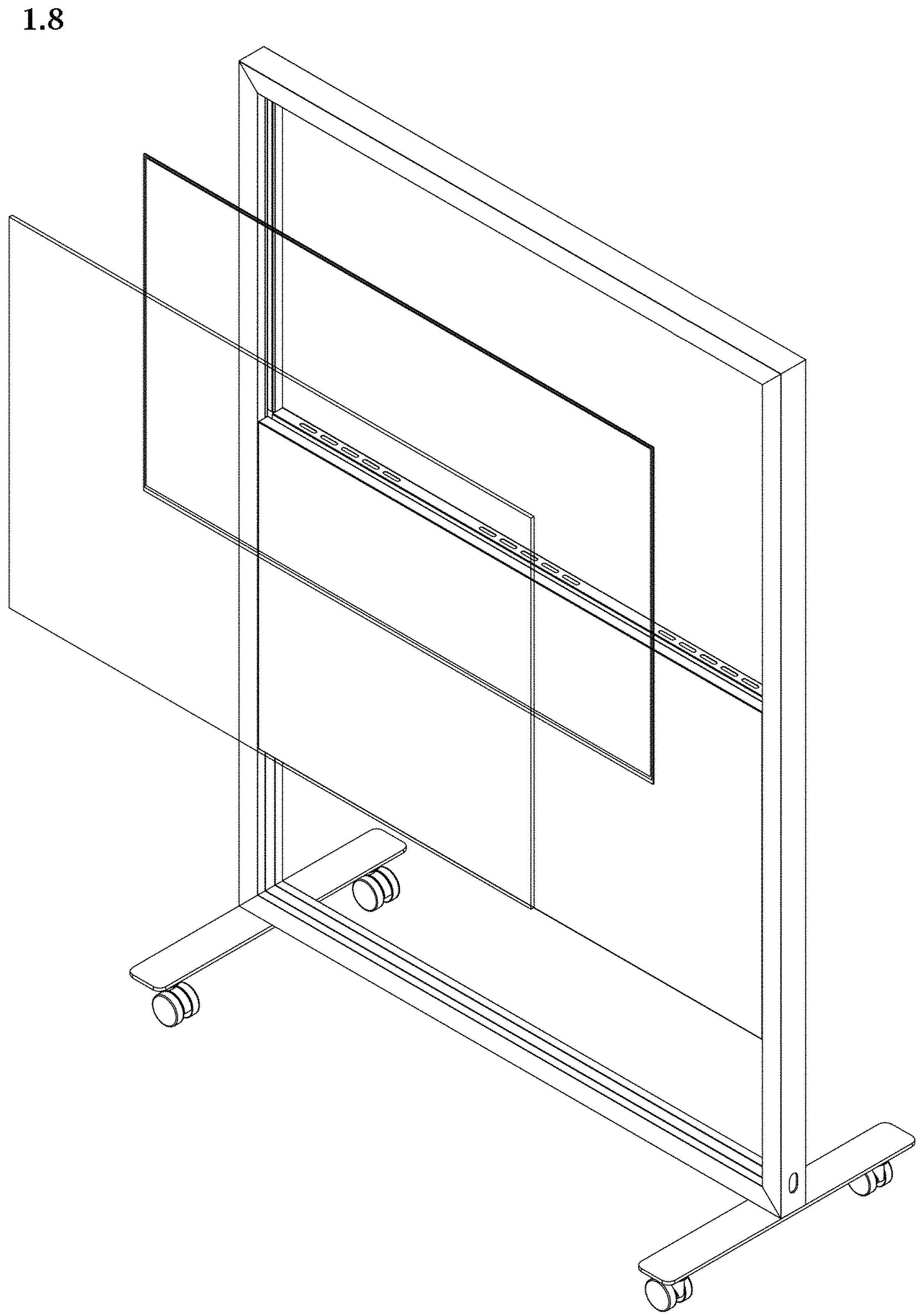 Patent USD1000846 Figure 8 – Partition screen with a transparent display